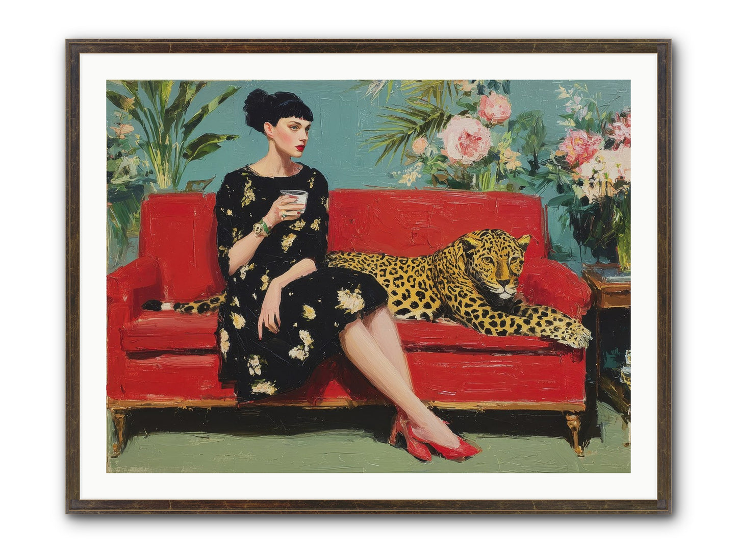 Sapphire Exchange Framed Print - Slimwoods Black/Gold 40x30