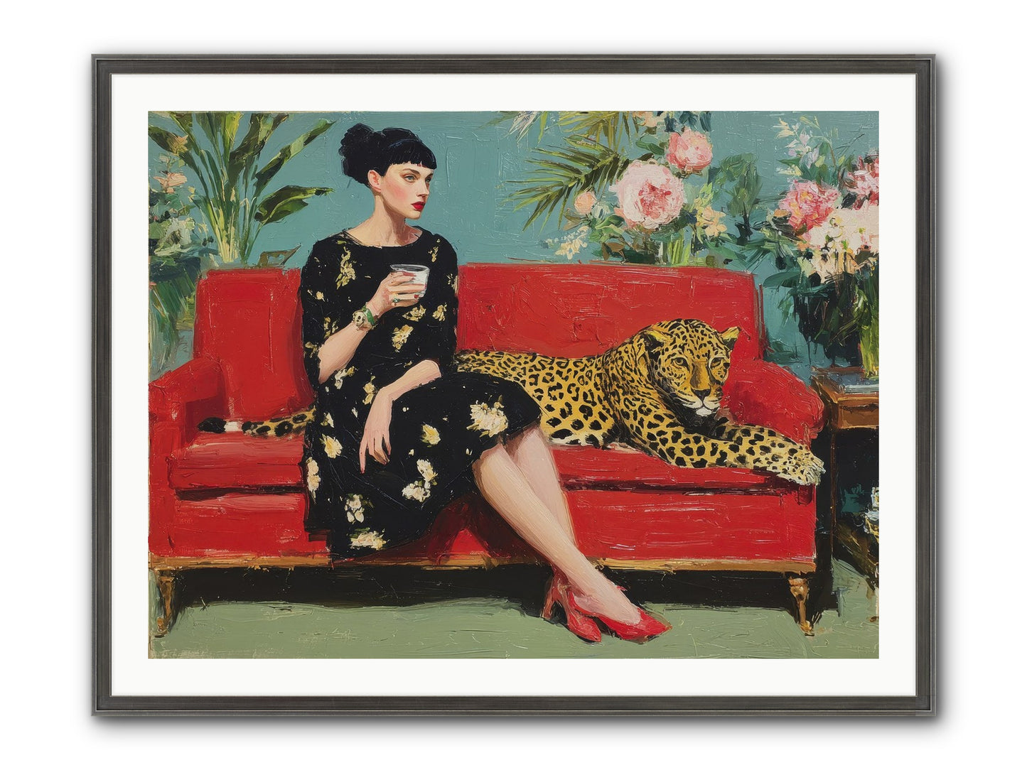 Sapphire Exchange Framed Print - Slimwoods Black/Silver 40x30
