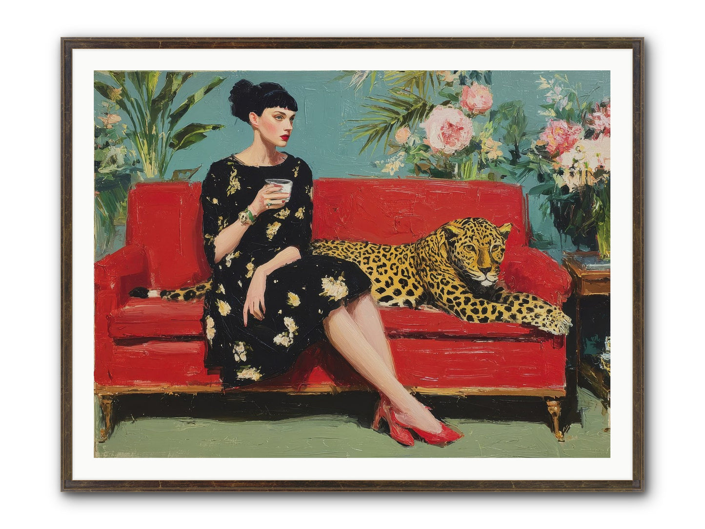 Sapphire Exchange Framed Print - Slimwoods Black/Gold 48x36