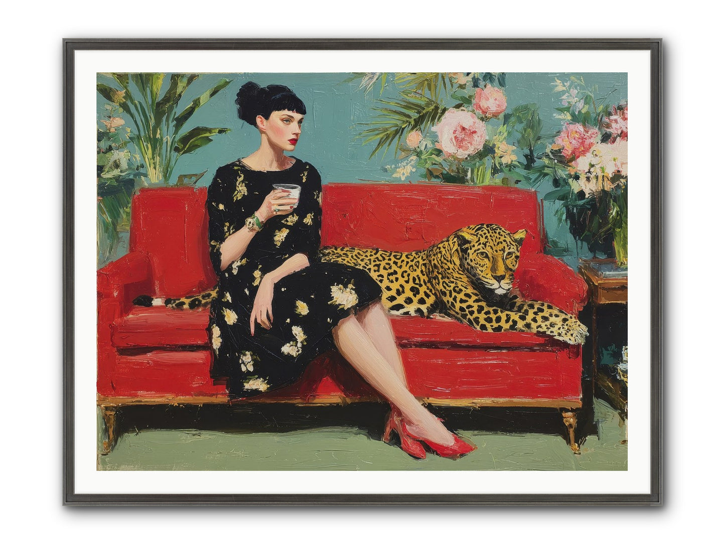 Sapphire Exchange Framed Print - Slimwoods Black/Silver 48x36