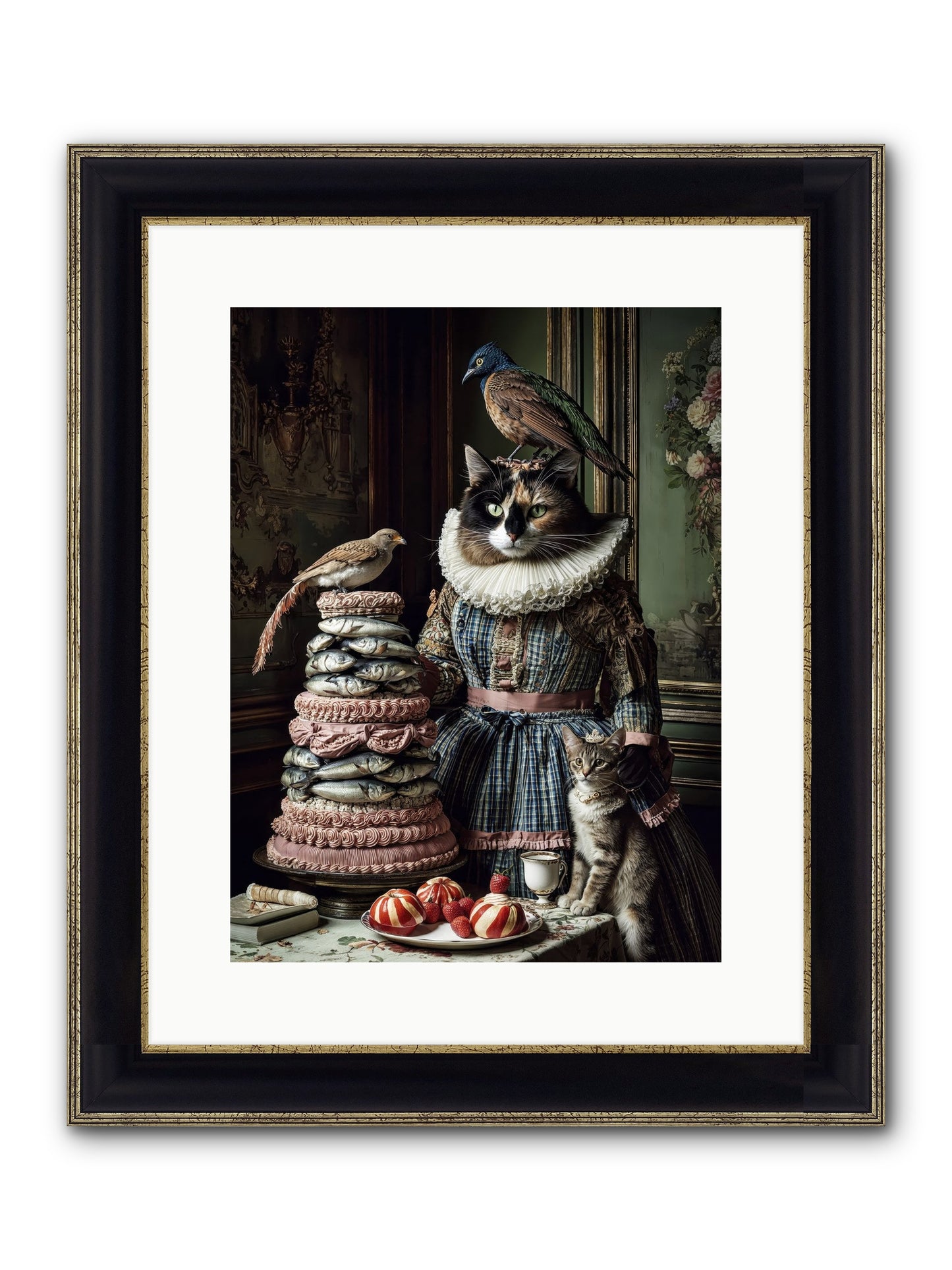 Sardine & Silk Patisserie Framed Print - Black & Gold 12x16