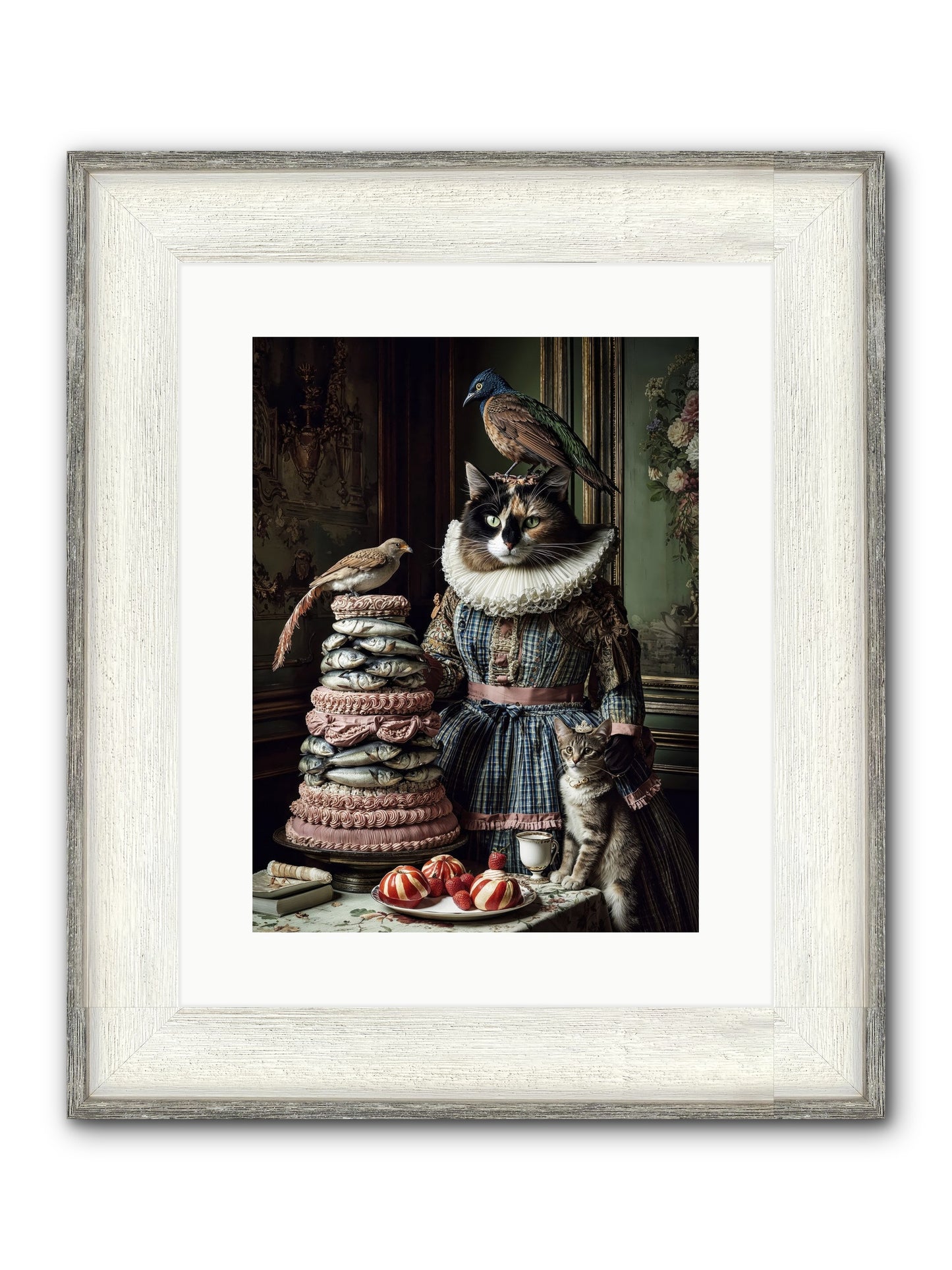 Sardine & Silk Patisserie Framed Print - Driftwood White 12x16
