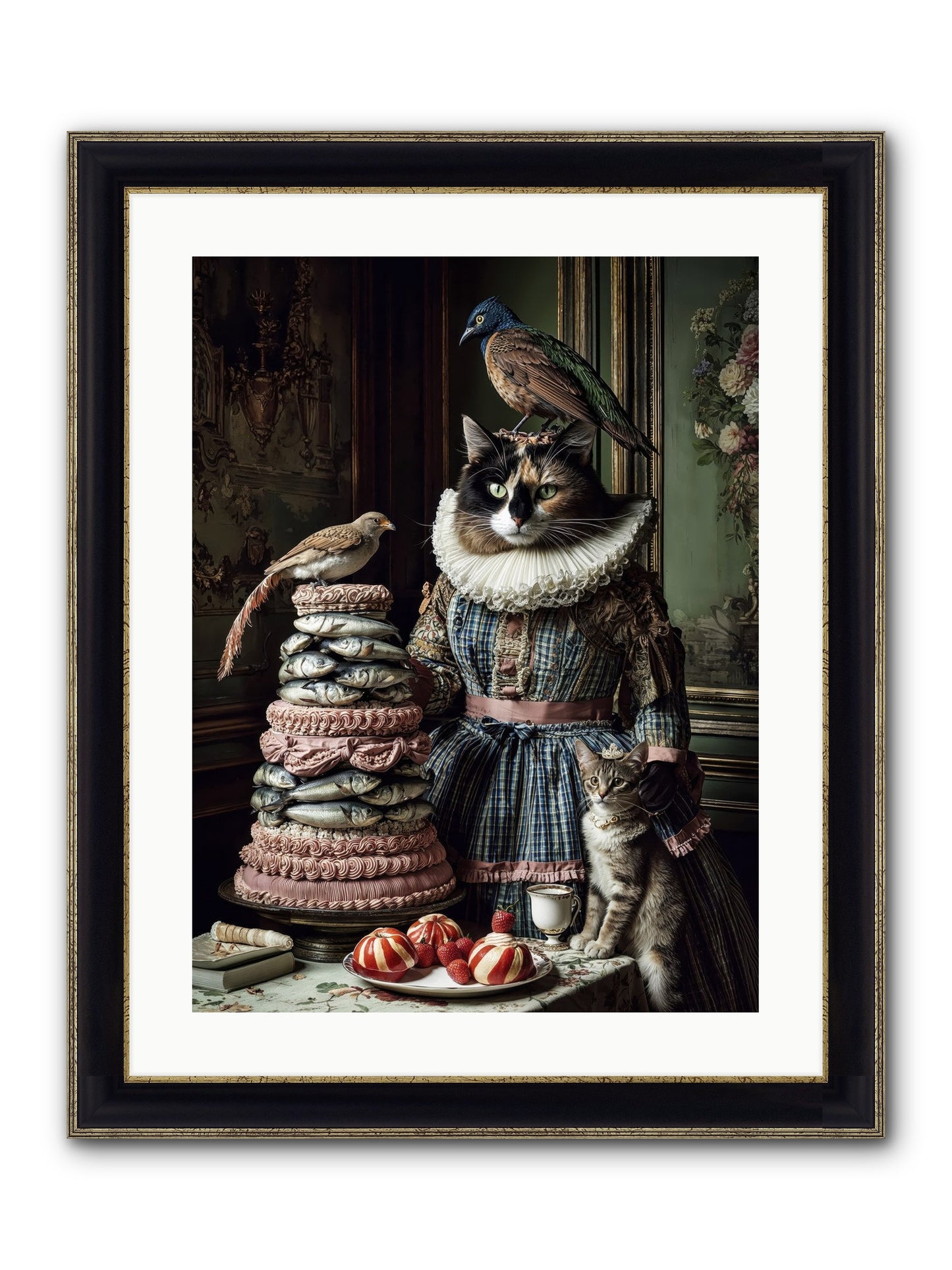 Sardine & Silk Patisserie Framed Print - Black & Gold 18x24