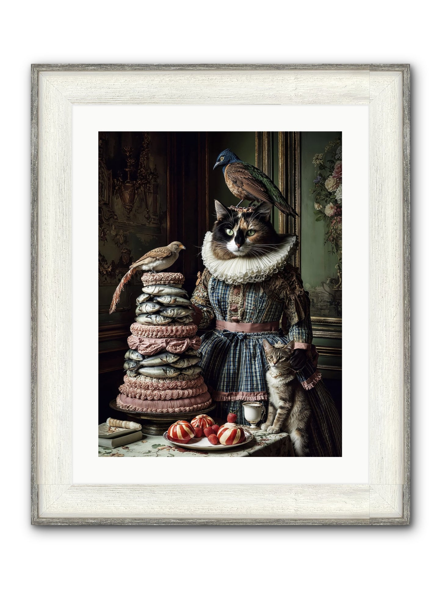 Sardine & Silk Patisserie Framed Print - Driftwood White 18x24