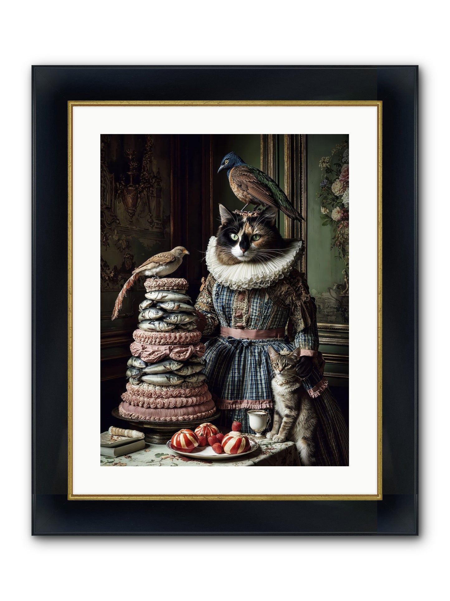 Sardine & Silk Patisserie Framed Print - Wide Black w/Gold 18x24