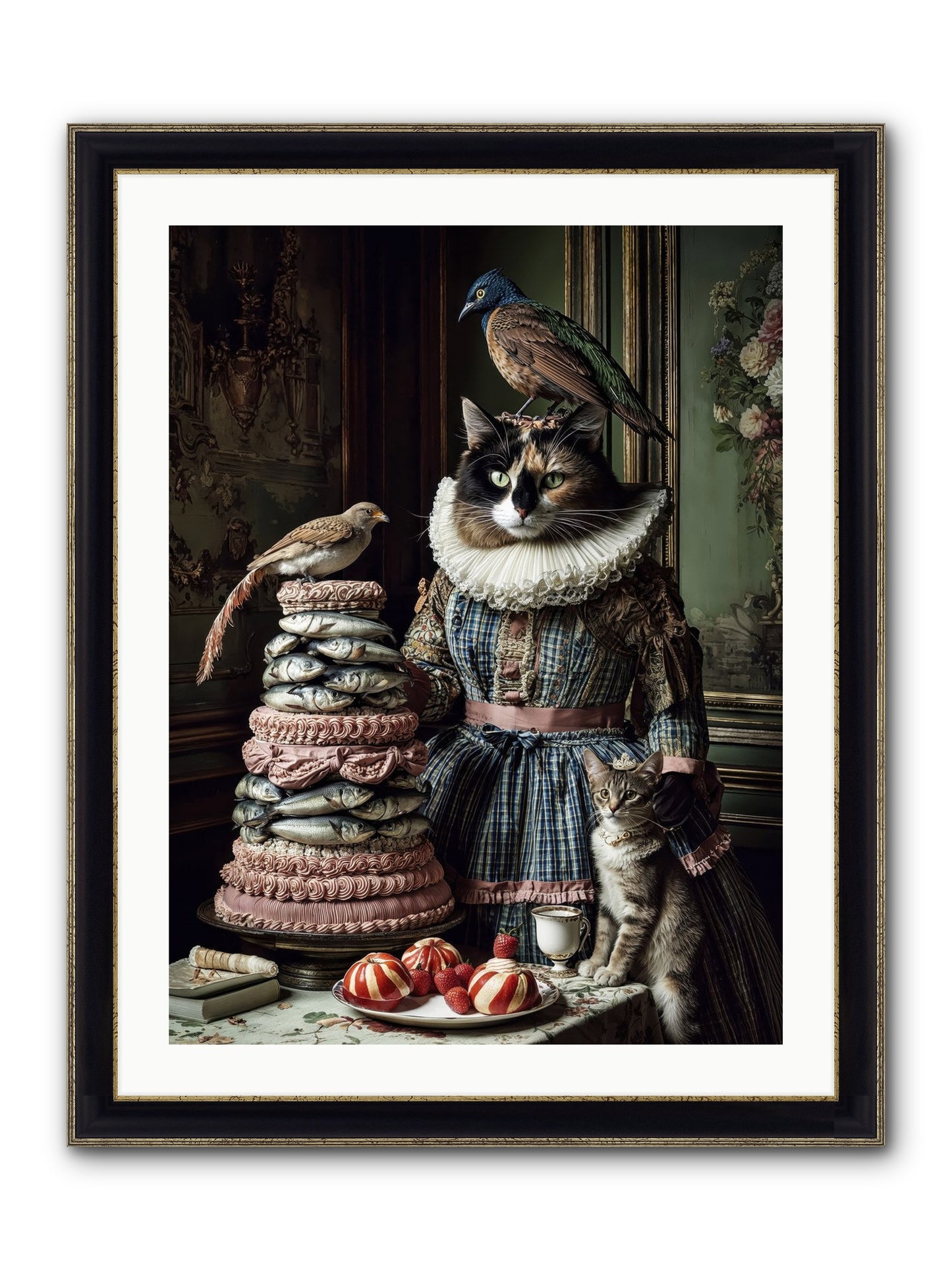 Sardine & Silk Patisserie Framed Print - Black & Gold 24x32