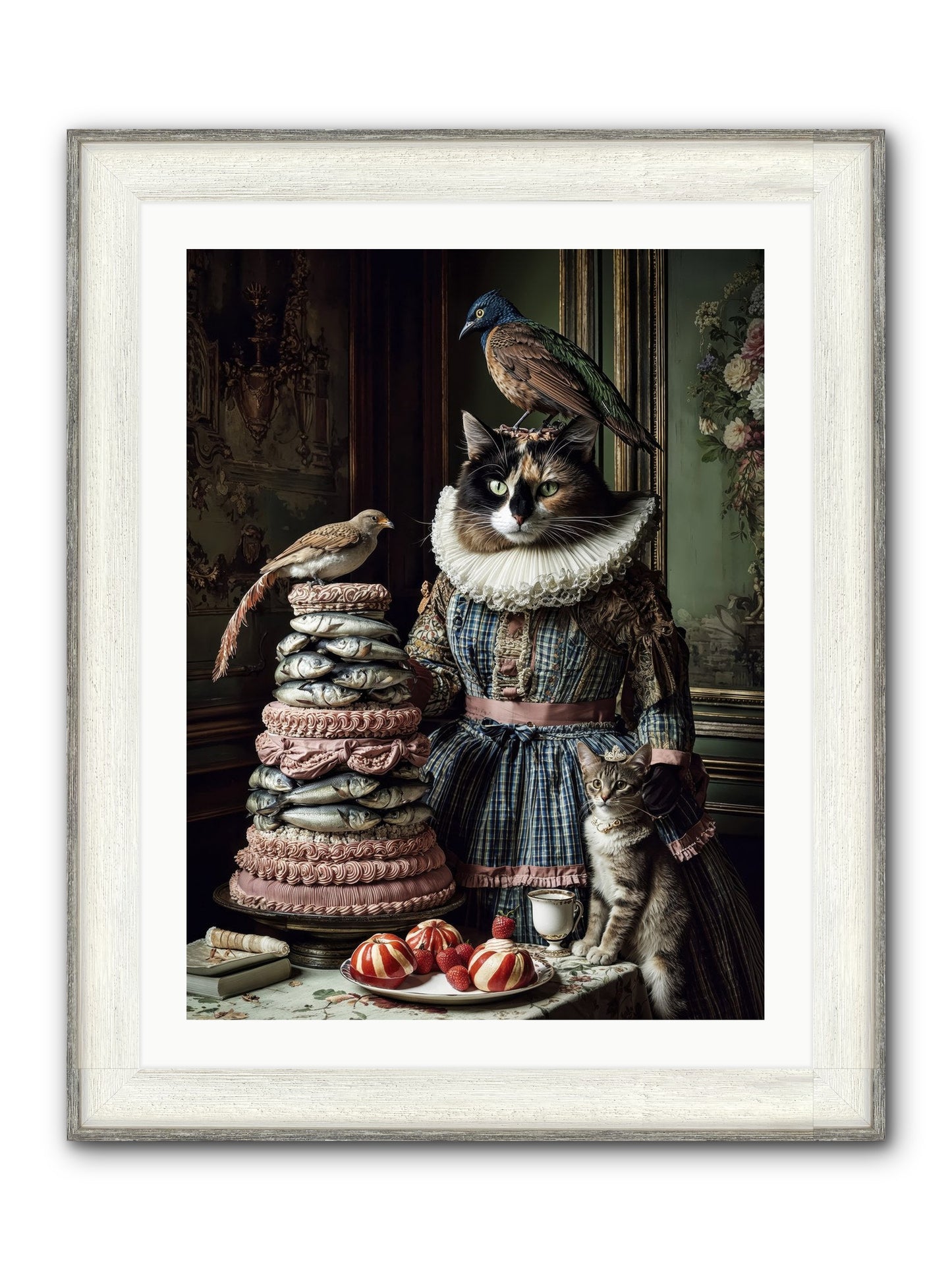 Sardine & Silk Patisserie Framed Print - Driftwood White 24x32