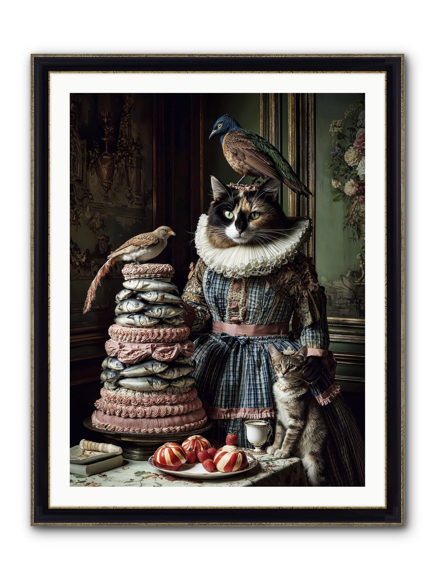 Sardine & Silk Patisserie Framed Print - Black & Gold 30x40