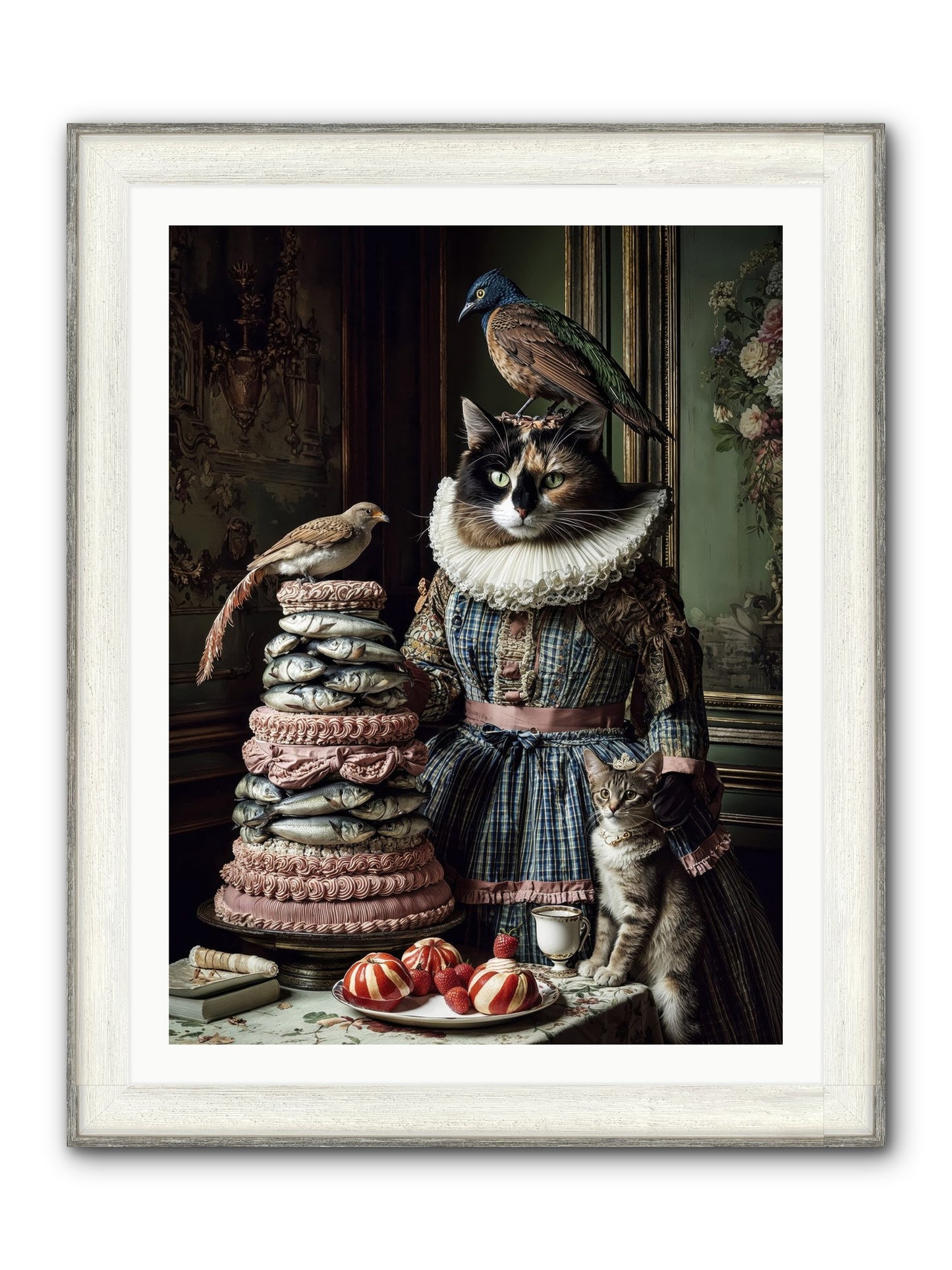Sardine & Silk Patisserie Framed Print - Driftwood White 30x40