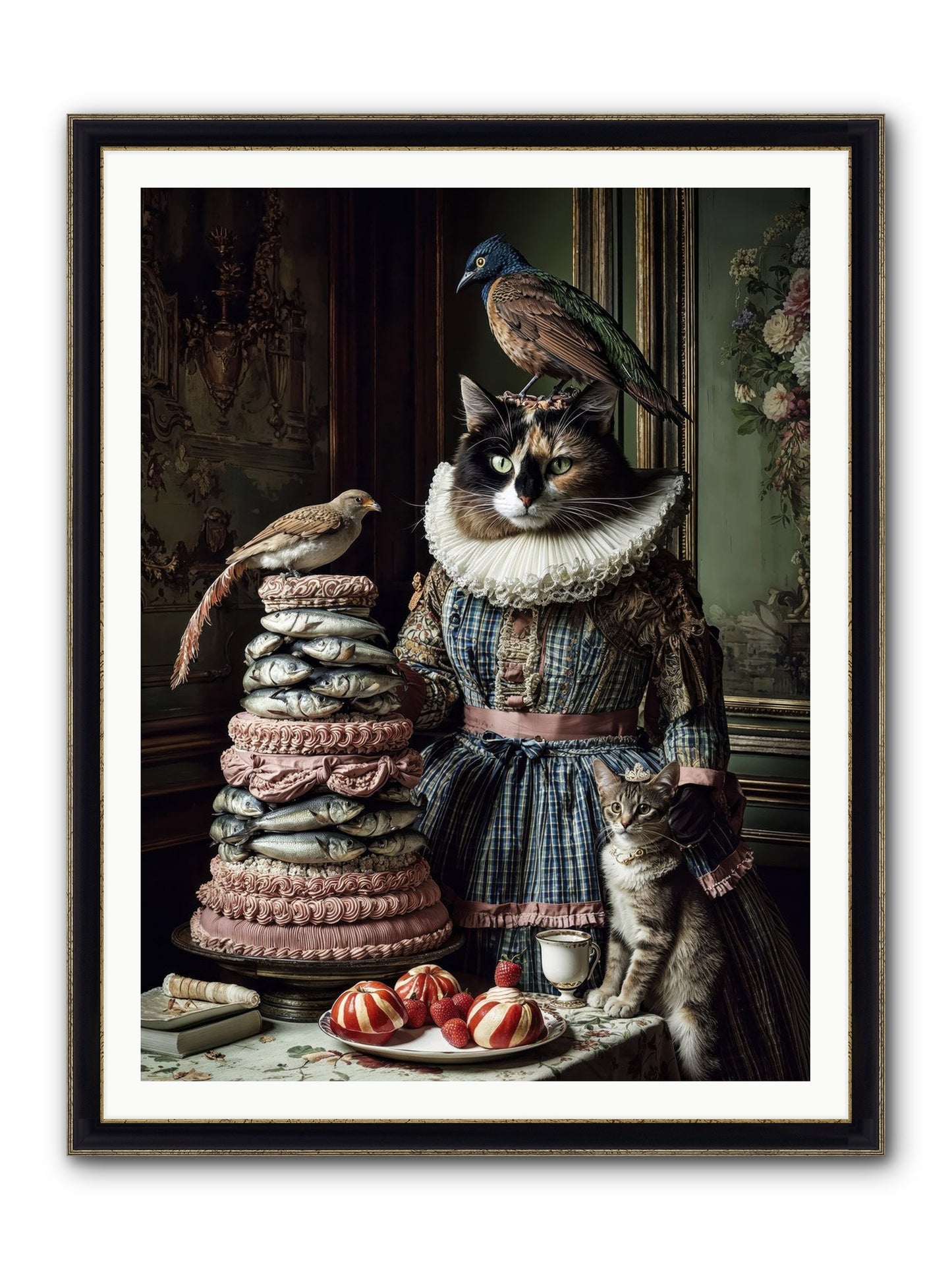 Sardine & Silk Patisserie Framed Print - Black & Gold 36x48