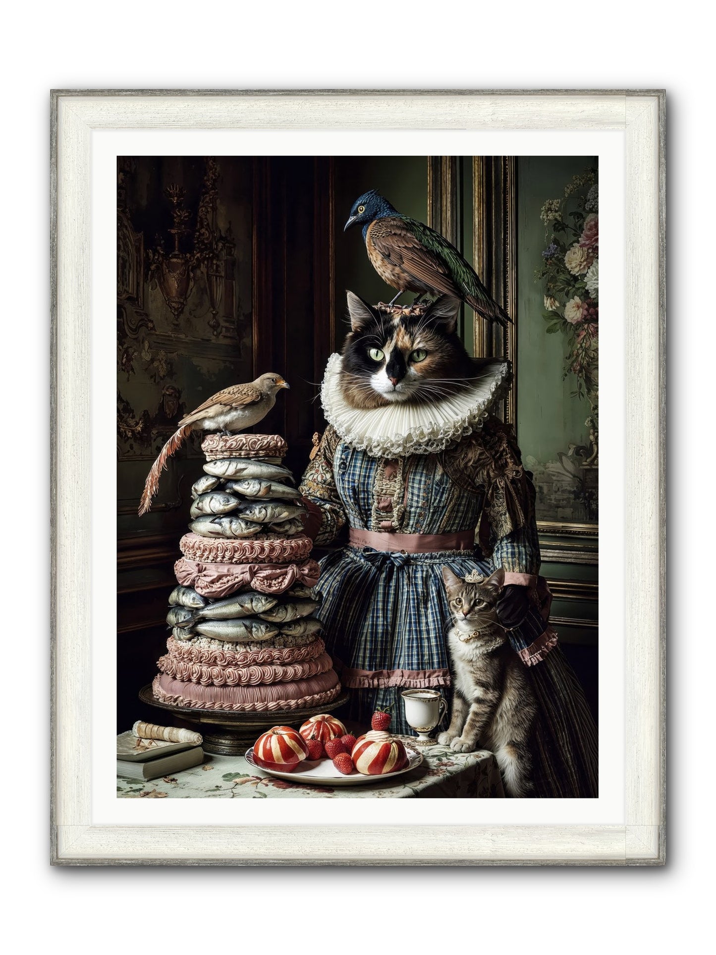 Sardine & Silk Patisserie Framed Print - Driftwood White 36x48