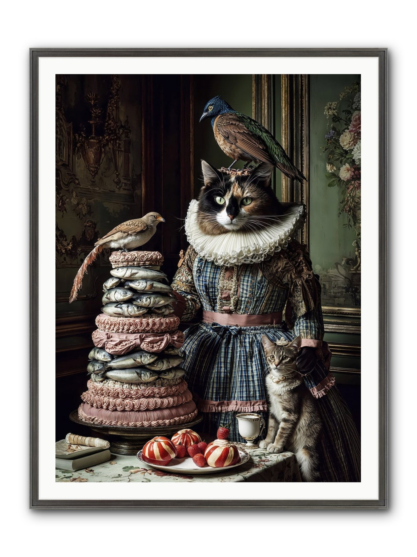 Sardine & Silk Patisserie Framed Print - Slimwoods Black/Silver 36x48