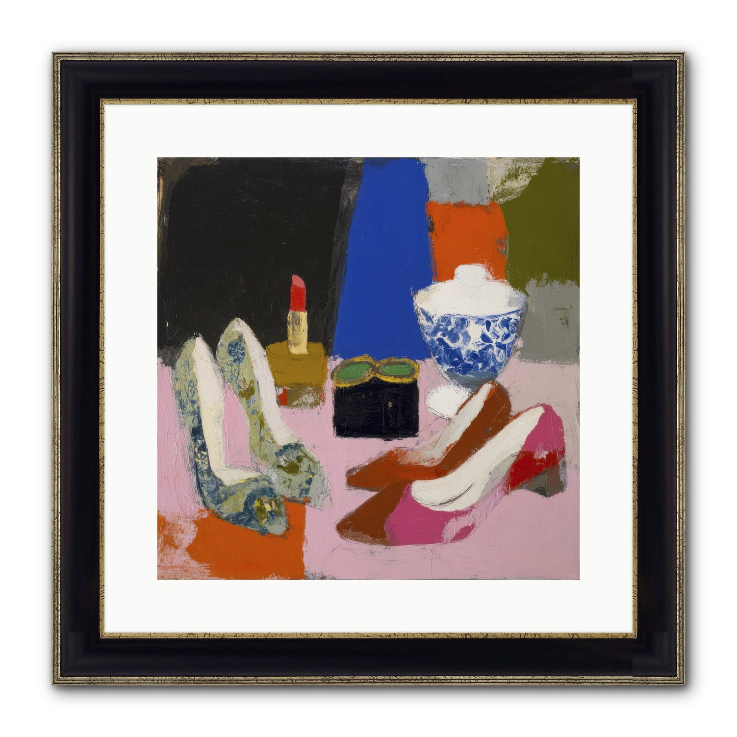 Saturday Night Essentials Framed Print - Black & Gold 16x16