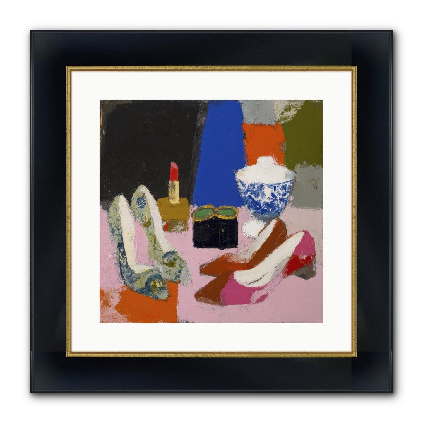 Saturday Night Essentials Framed Print - Wide Black w/Gold 16x16
