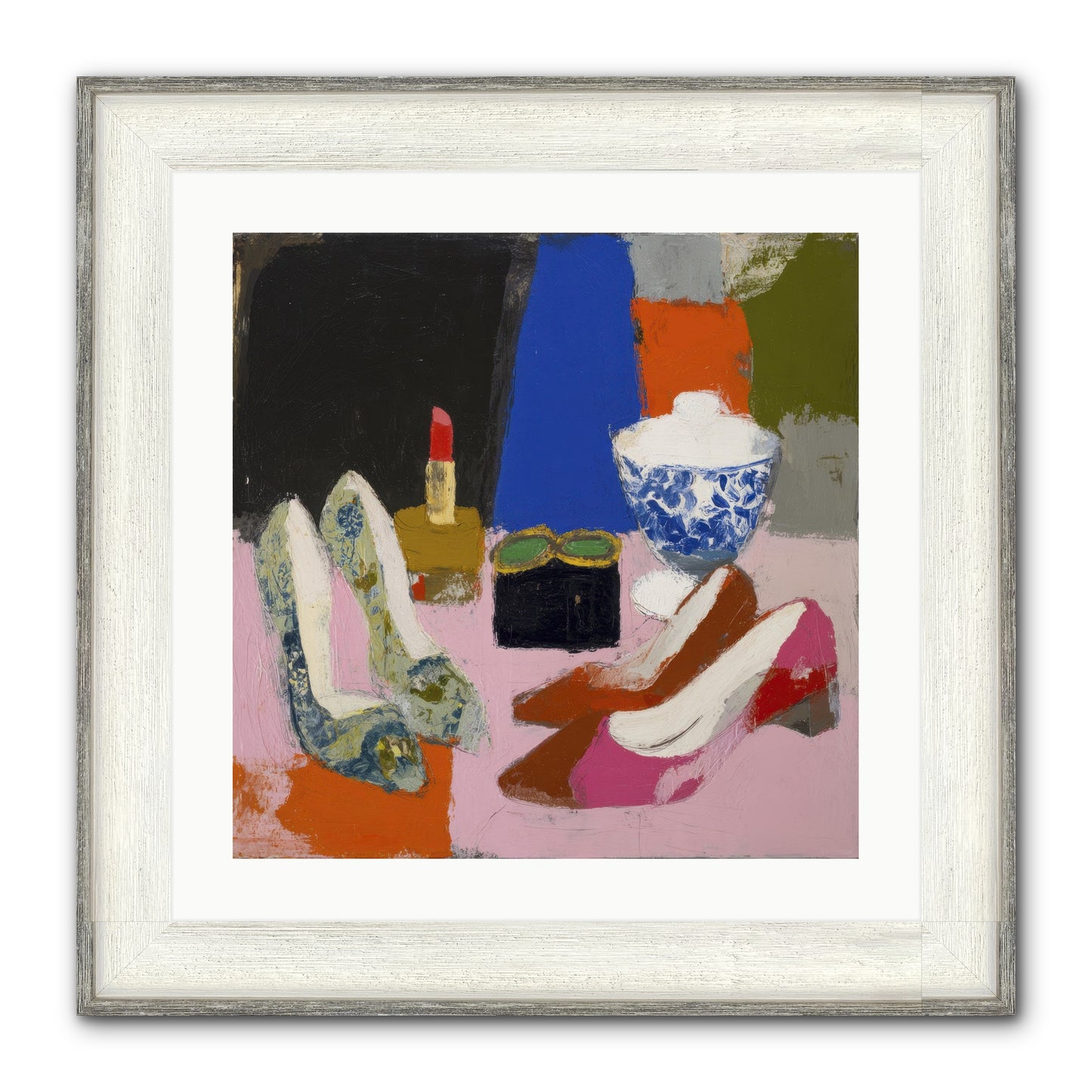 Saturday Night Essentials Framed Print - Driftwood White 20x20