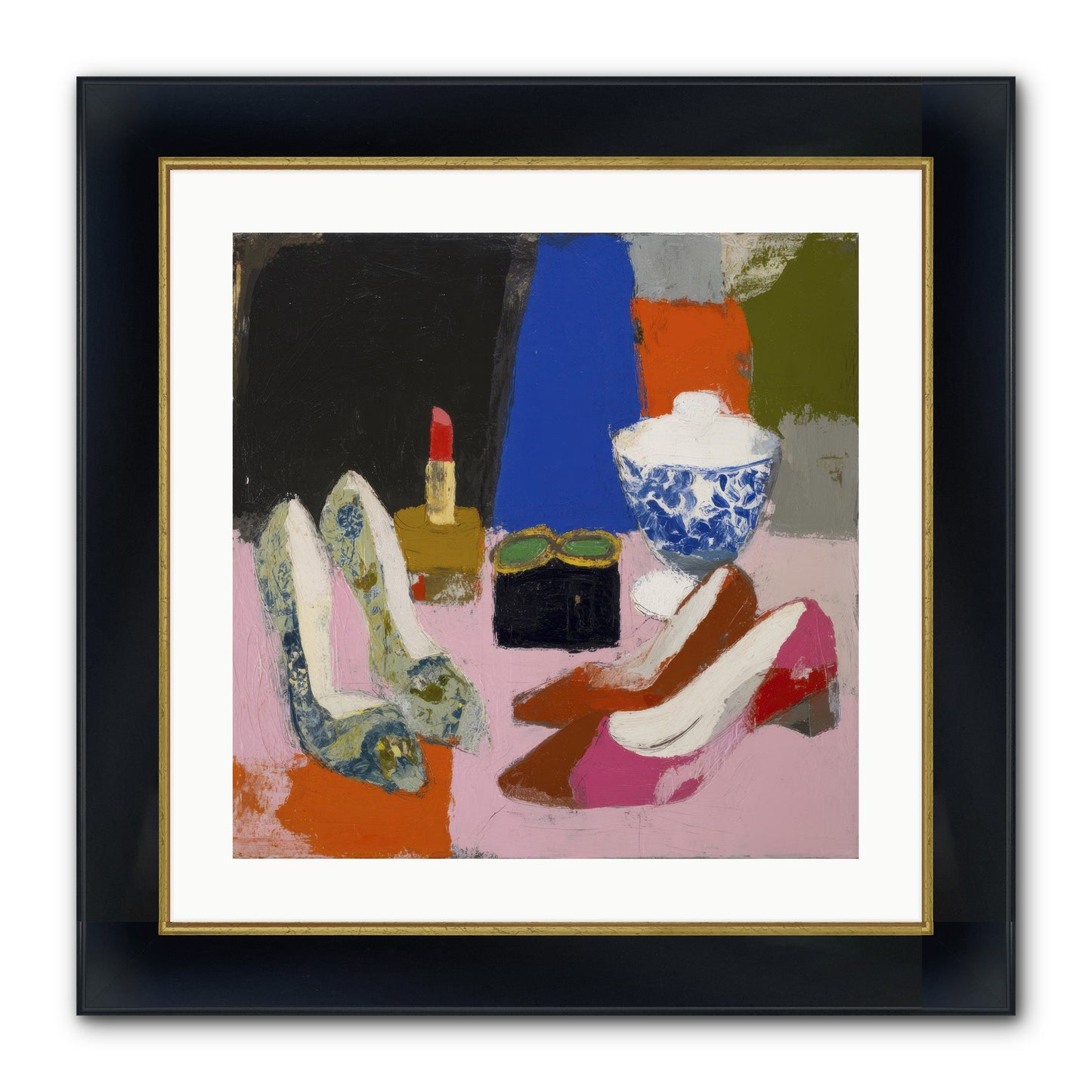 Saturday Night Essentials Framed Print - Wide Black w/Gold 20x20
