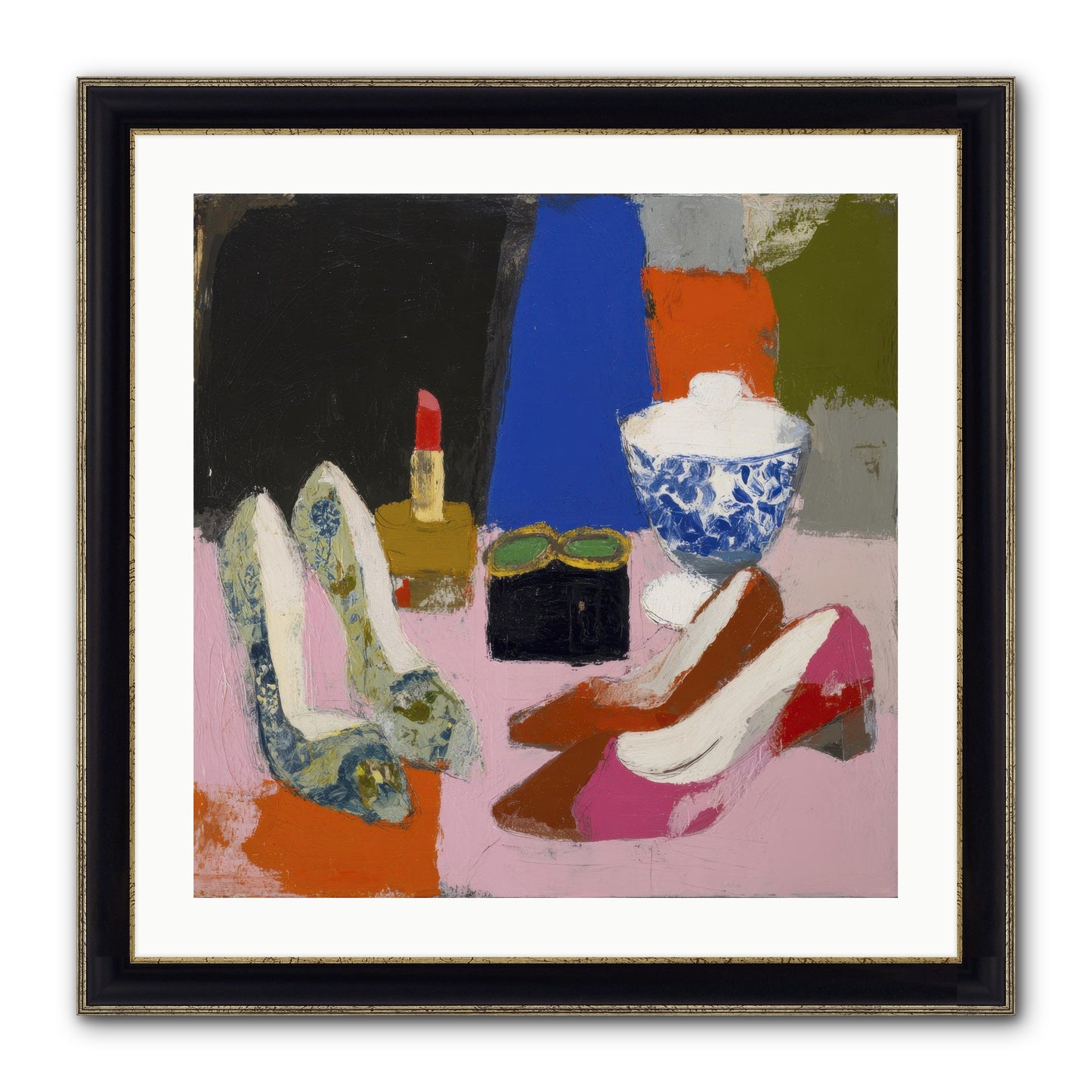 Saturday Night Essentials Framed Print - Black & Gold 24x24