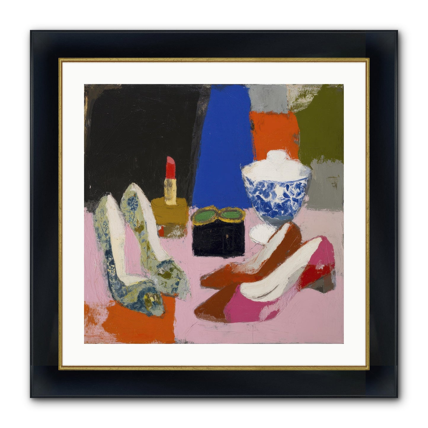 Saturday Night Essentials Framed Print - Wide Black w/Gold 24x24