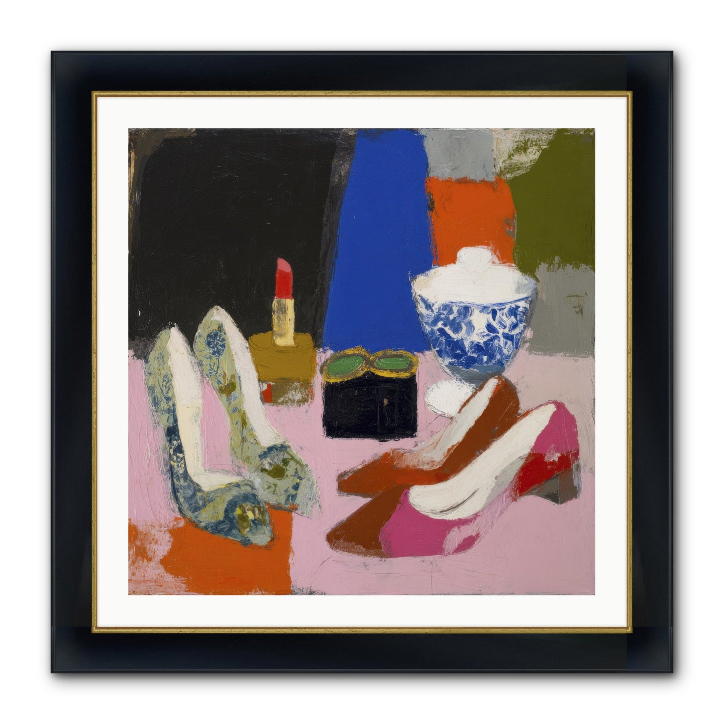 Saturday Night Essentials Framed Print - Wide Black w/Gold 30x30