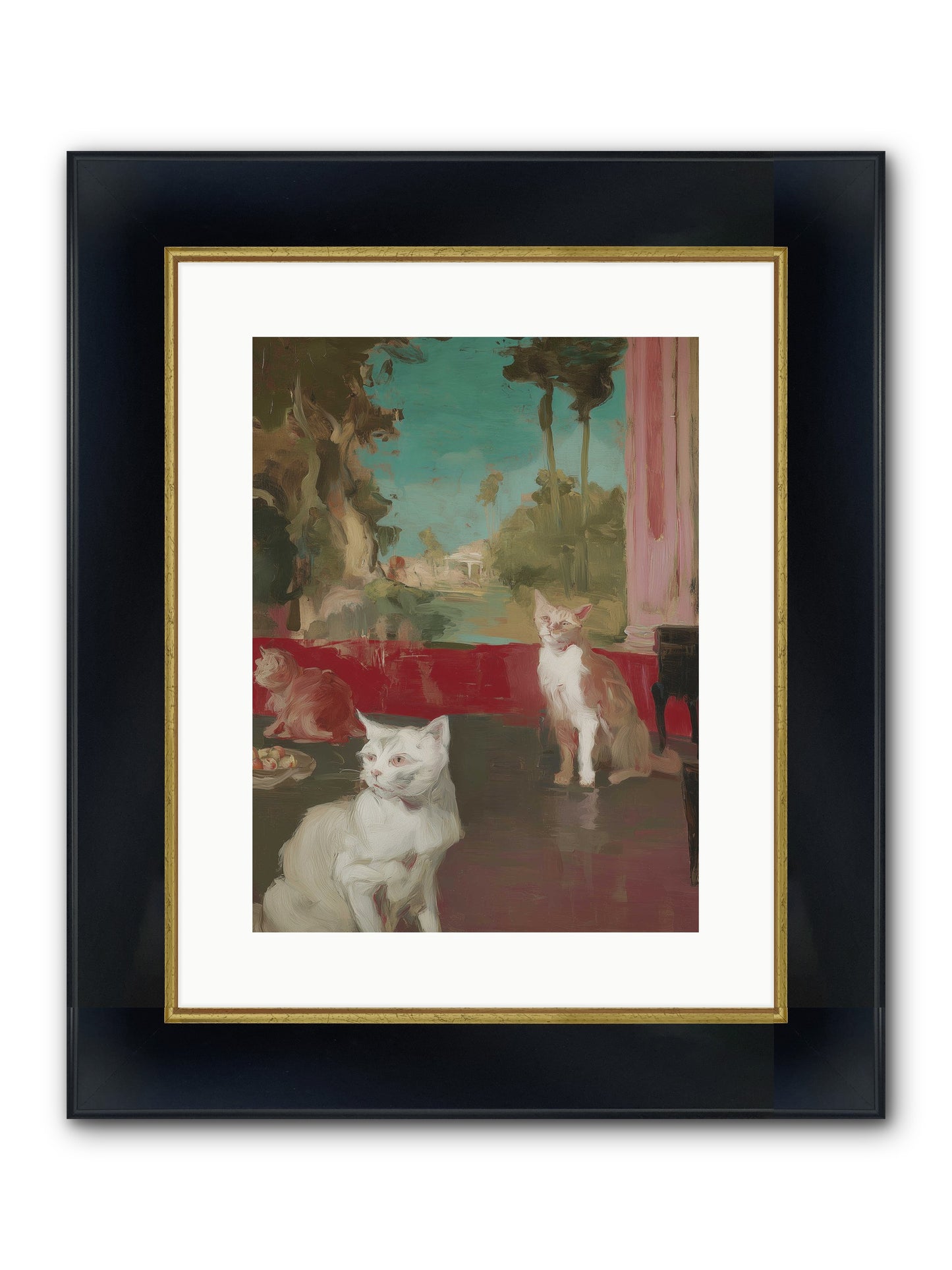 Saturday's Velvet Visitors Framed Print - Wide Black w/Gold 12x16
