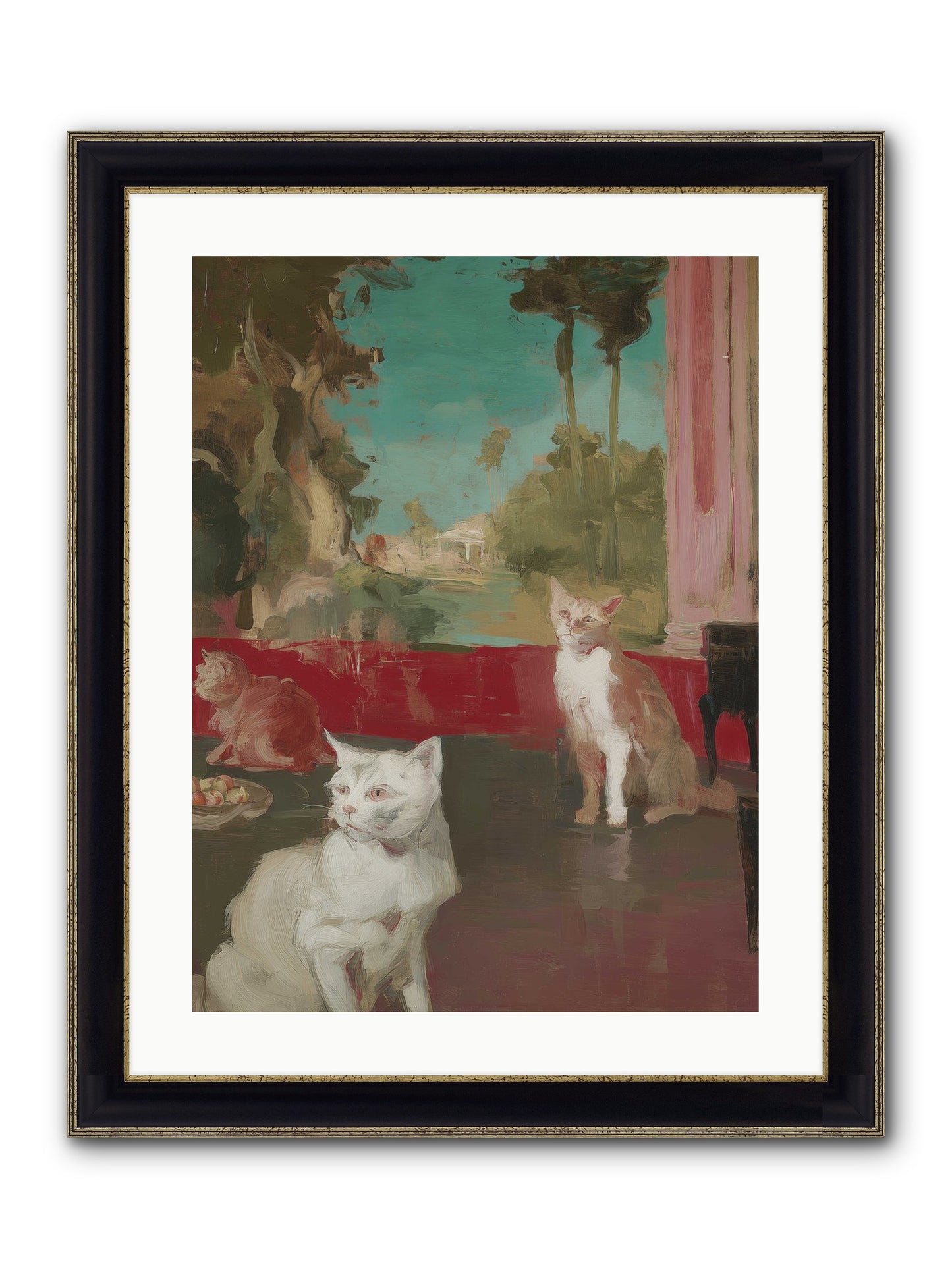 Saturday's Velvet Visitors Framed Print - Black & Gold 18x24