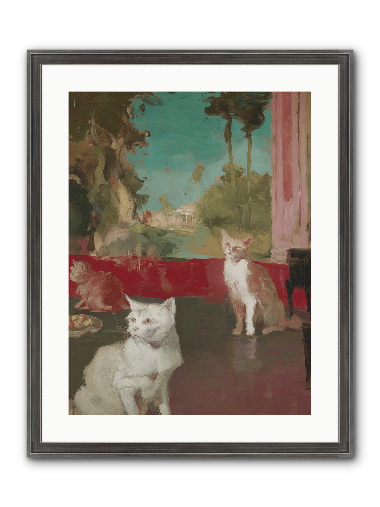 Saturday's Velvet Visitors Framed Print - Slimwoods Black/Silver 18x24