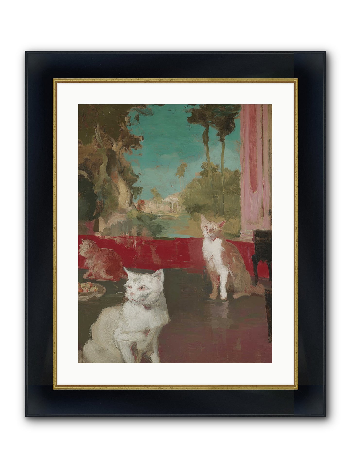 Saturday's Velvet Visitors Framed Print - Wide Black w/Gold 18x24