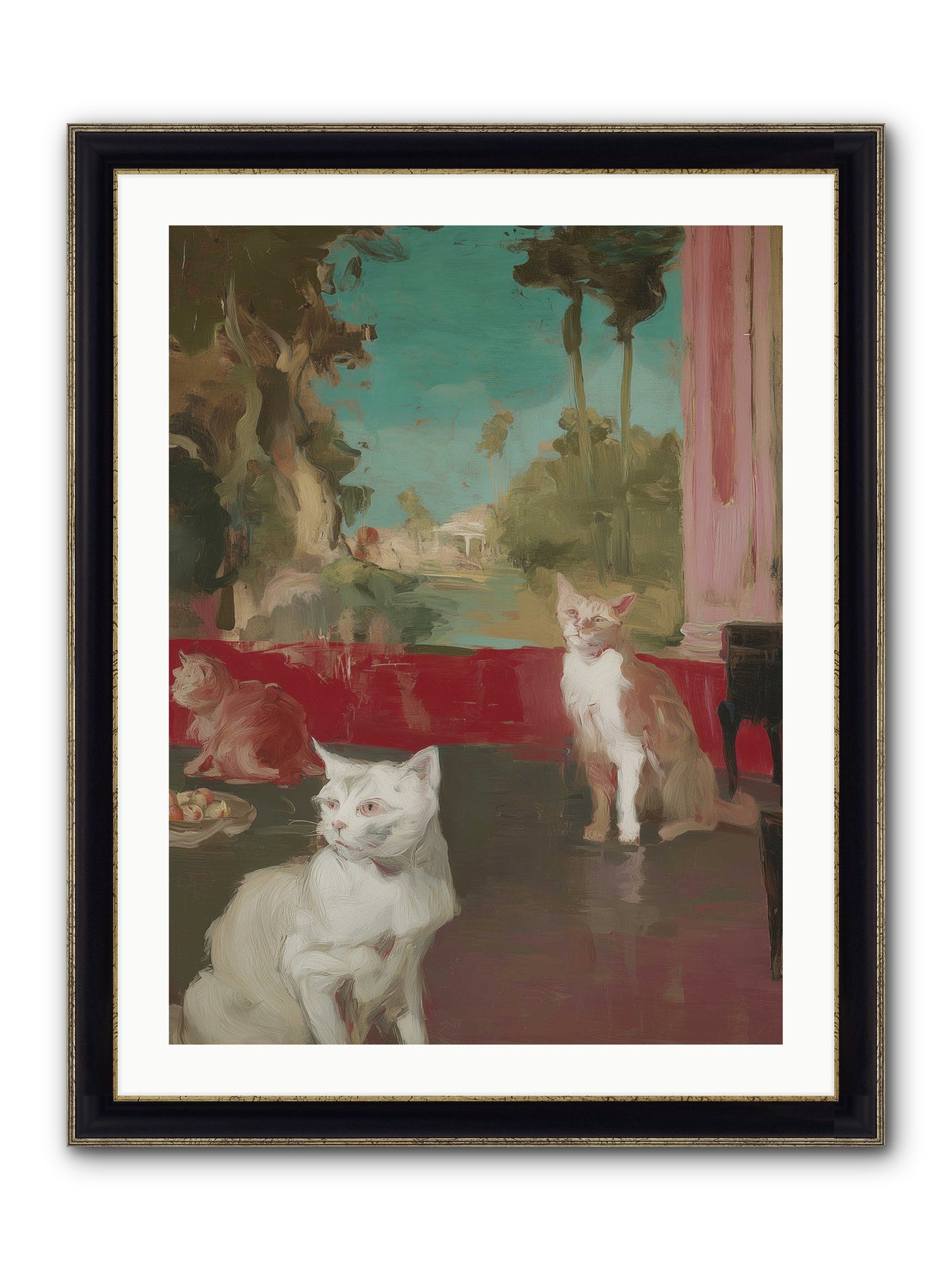 Saturday's Velvet Visitors Framed Print - Black & Gold 24x32