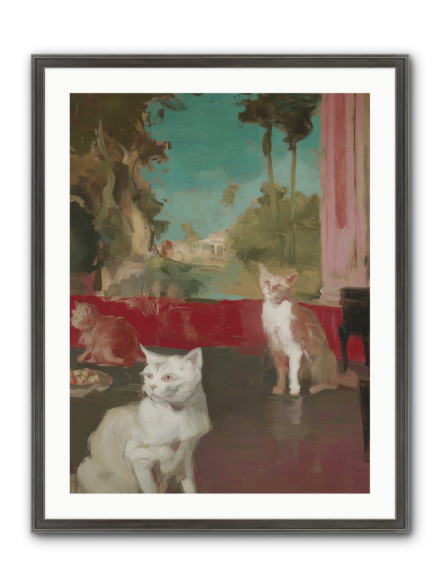 Saturday's Velvet Visitors Framed Print - Slimwoods Black/Silver 24x32