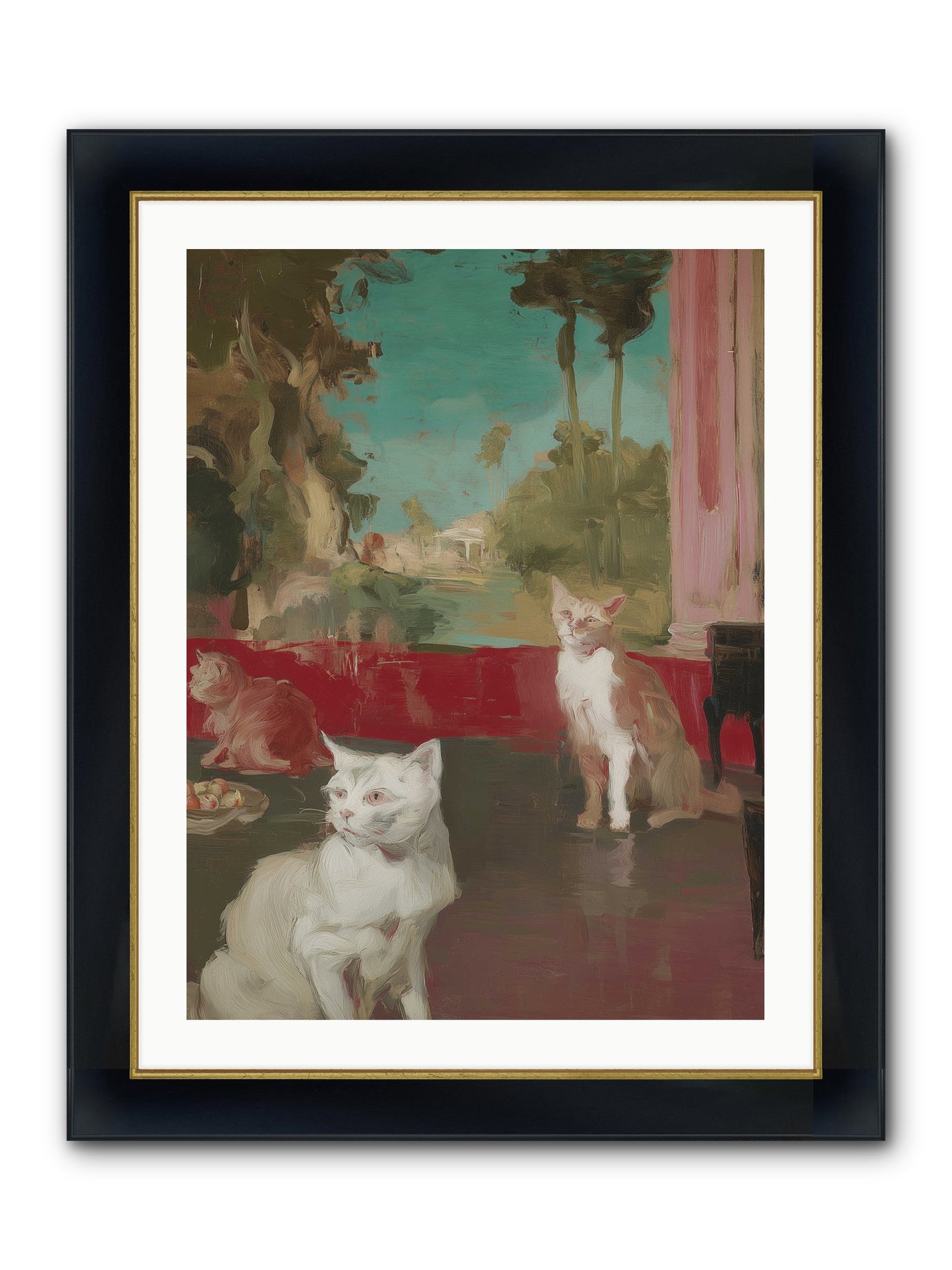 Saturday's Velvet Visitors Framed Print - Wide Black w/Gold 24x32