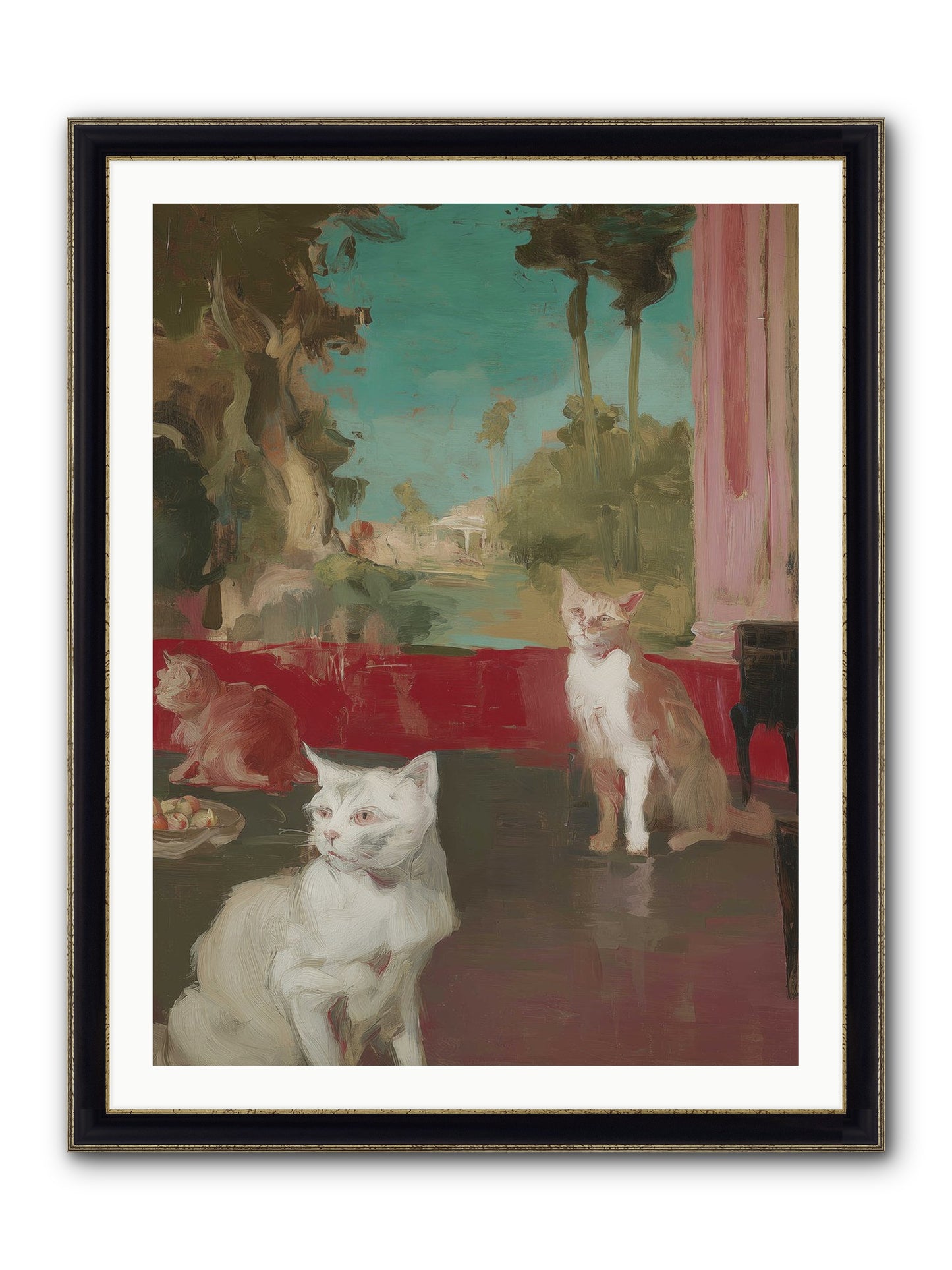 Saturday's Velvet Visitors Framed Print - Black & Gold 30x40