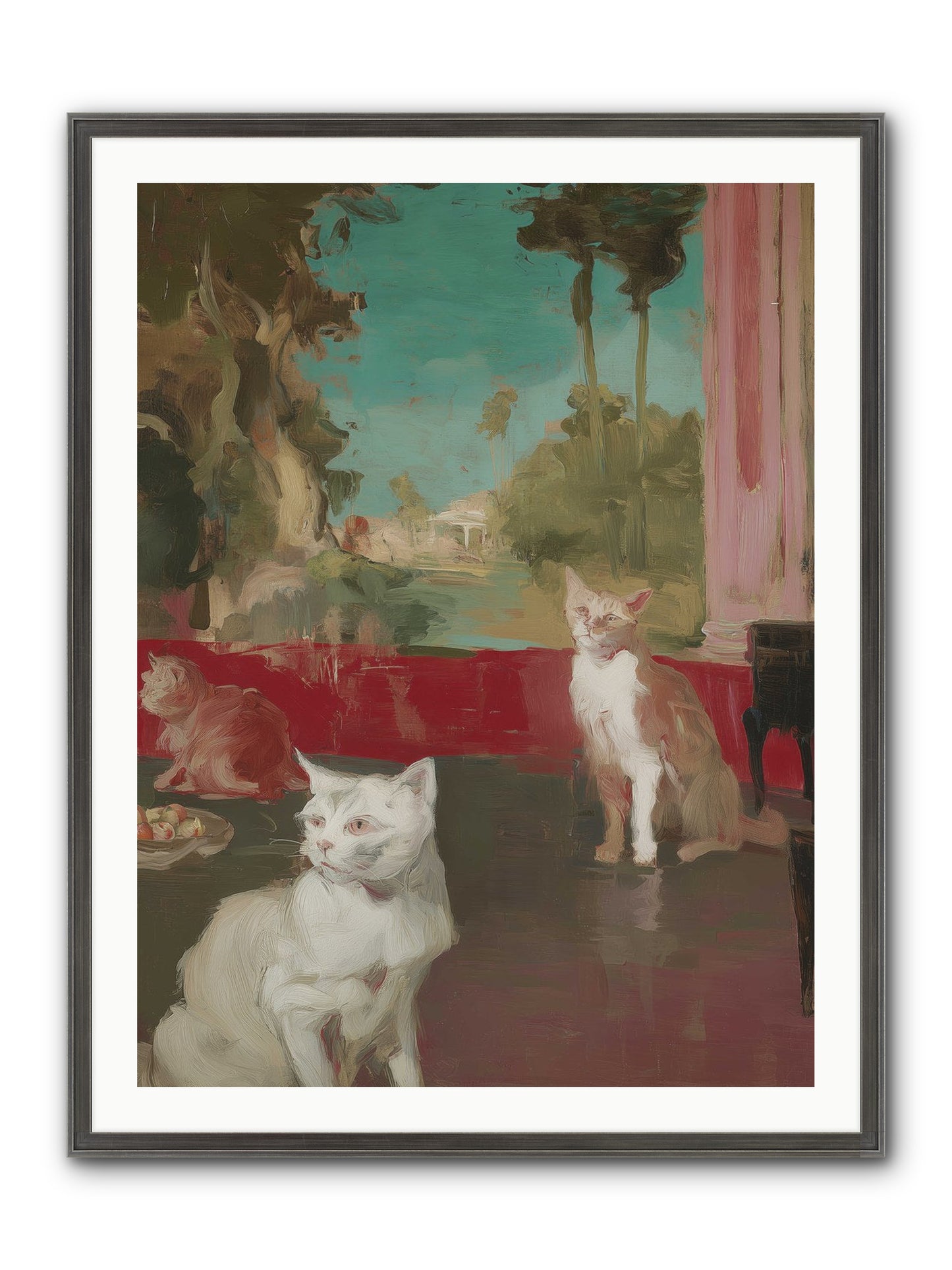 Saturday's Velvet Visitors Framed Print - Slimwoods Black/Silver 30x40
