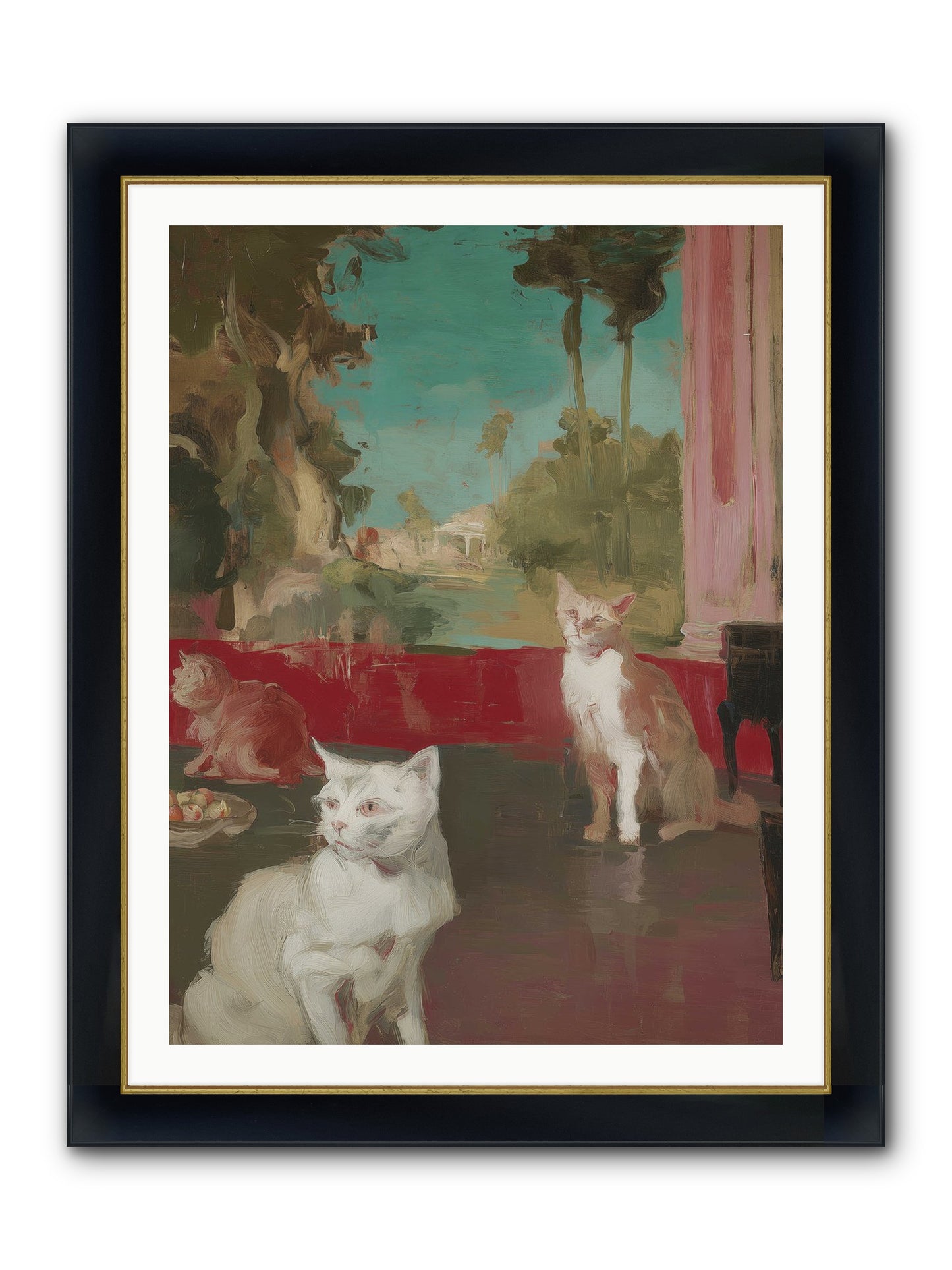 Saturday's Velvet Visitors Framed Print - Wide Black w/Gold 30x40
