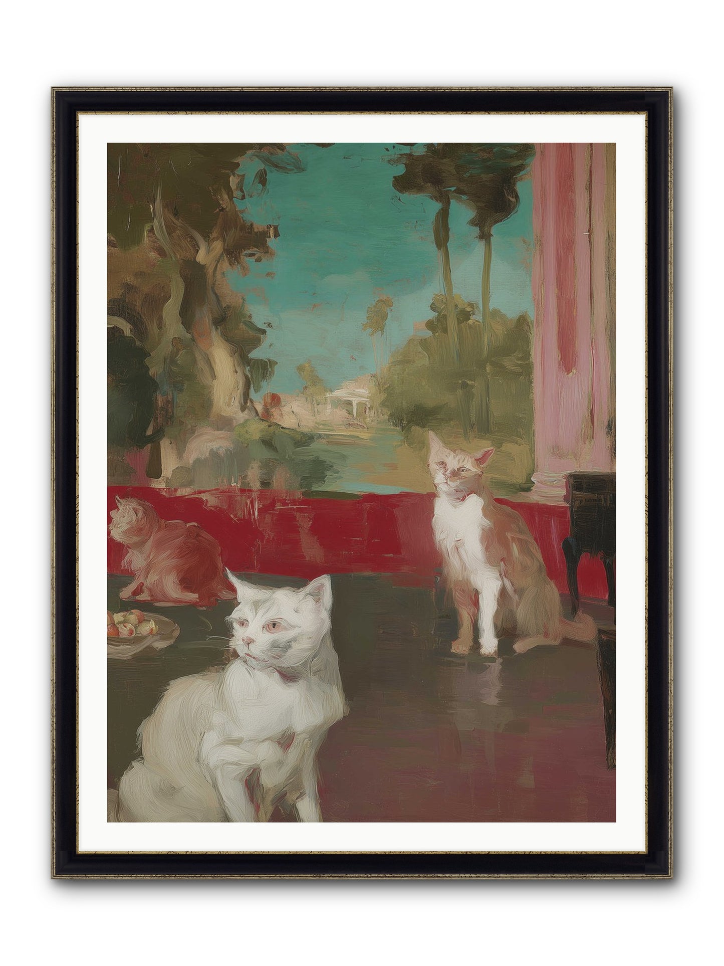 Saturday's Velvet Visitors Framed Print - Black & Gold 36x48