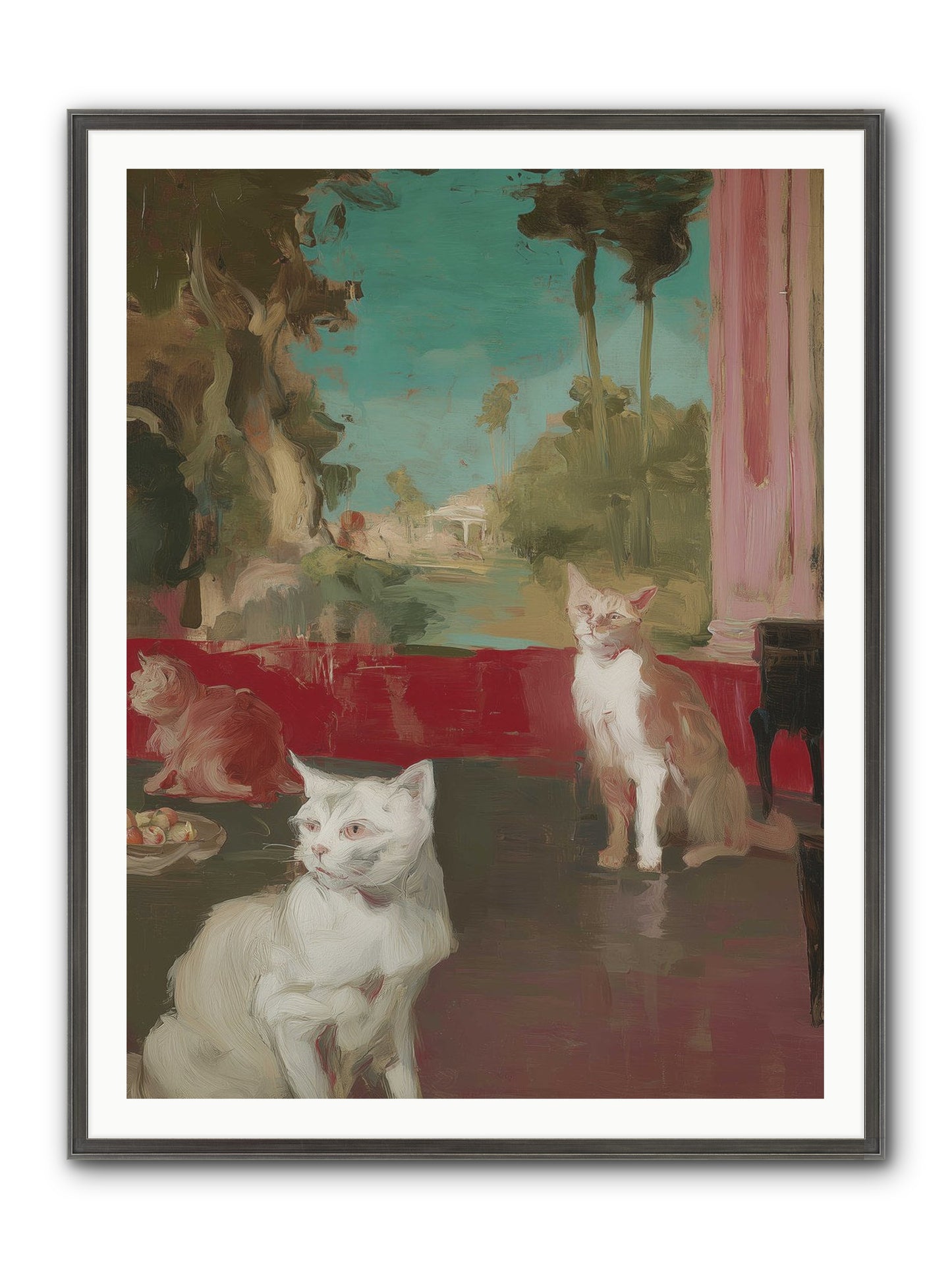 Saturday's Velvet Visitors Framed Print - Slimwoods Black/Silver 36x48