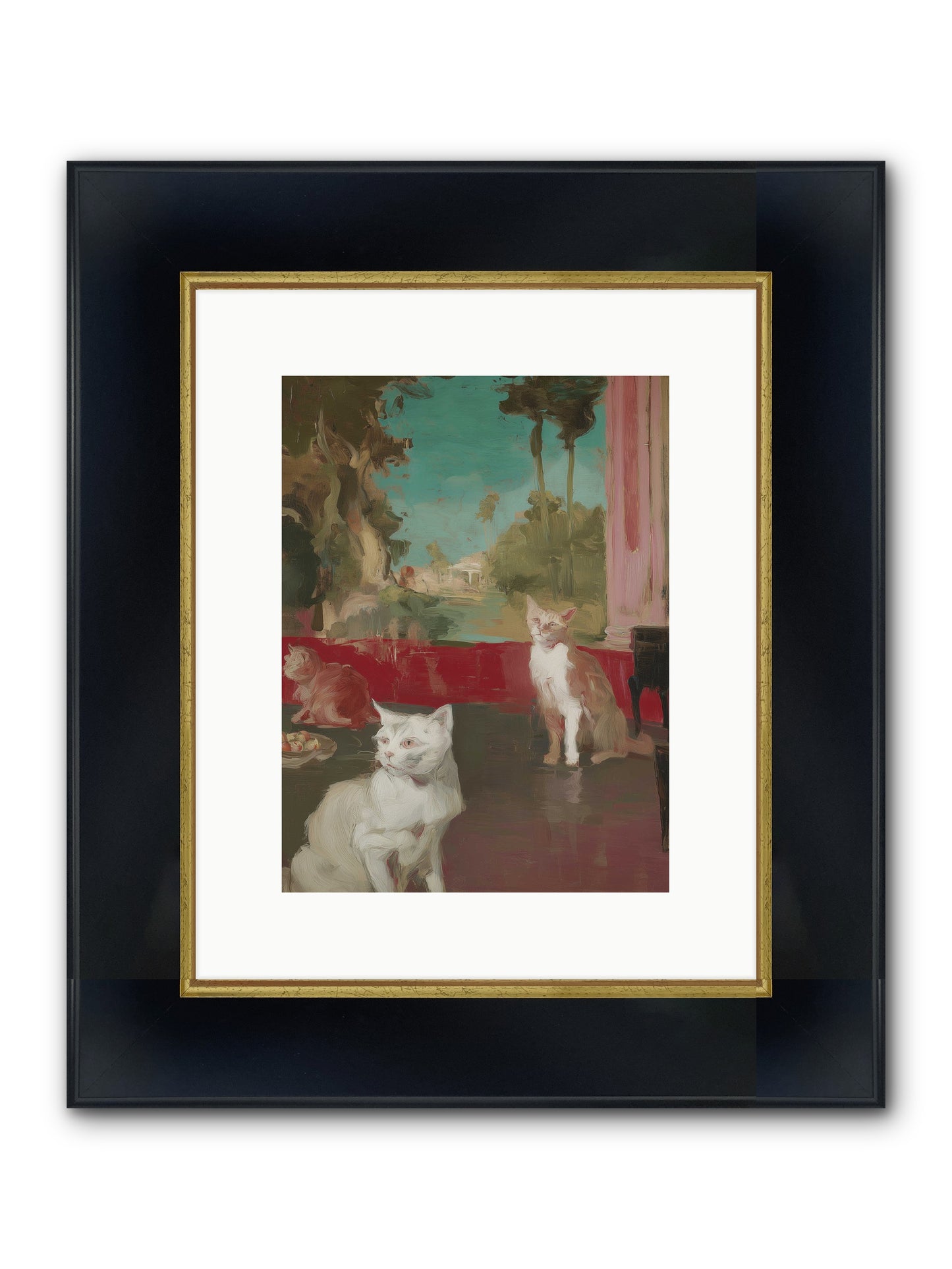 Saturday's Velvet Visitors Framed Print - Wide Black w/Gold 9x12