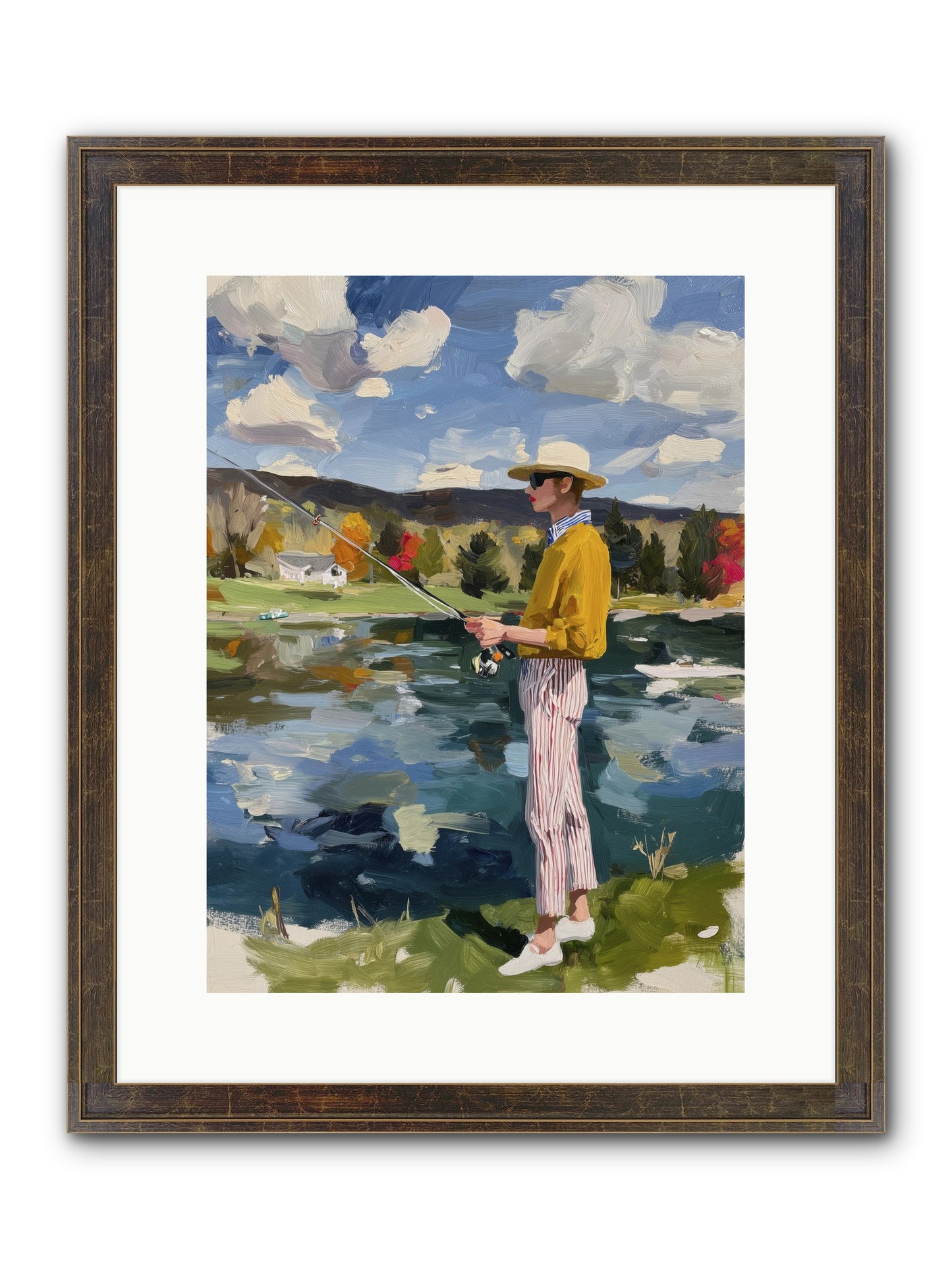 Saturday Serenity Framed Print - Slimwoods Black/Gold 12x16