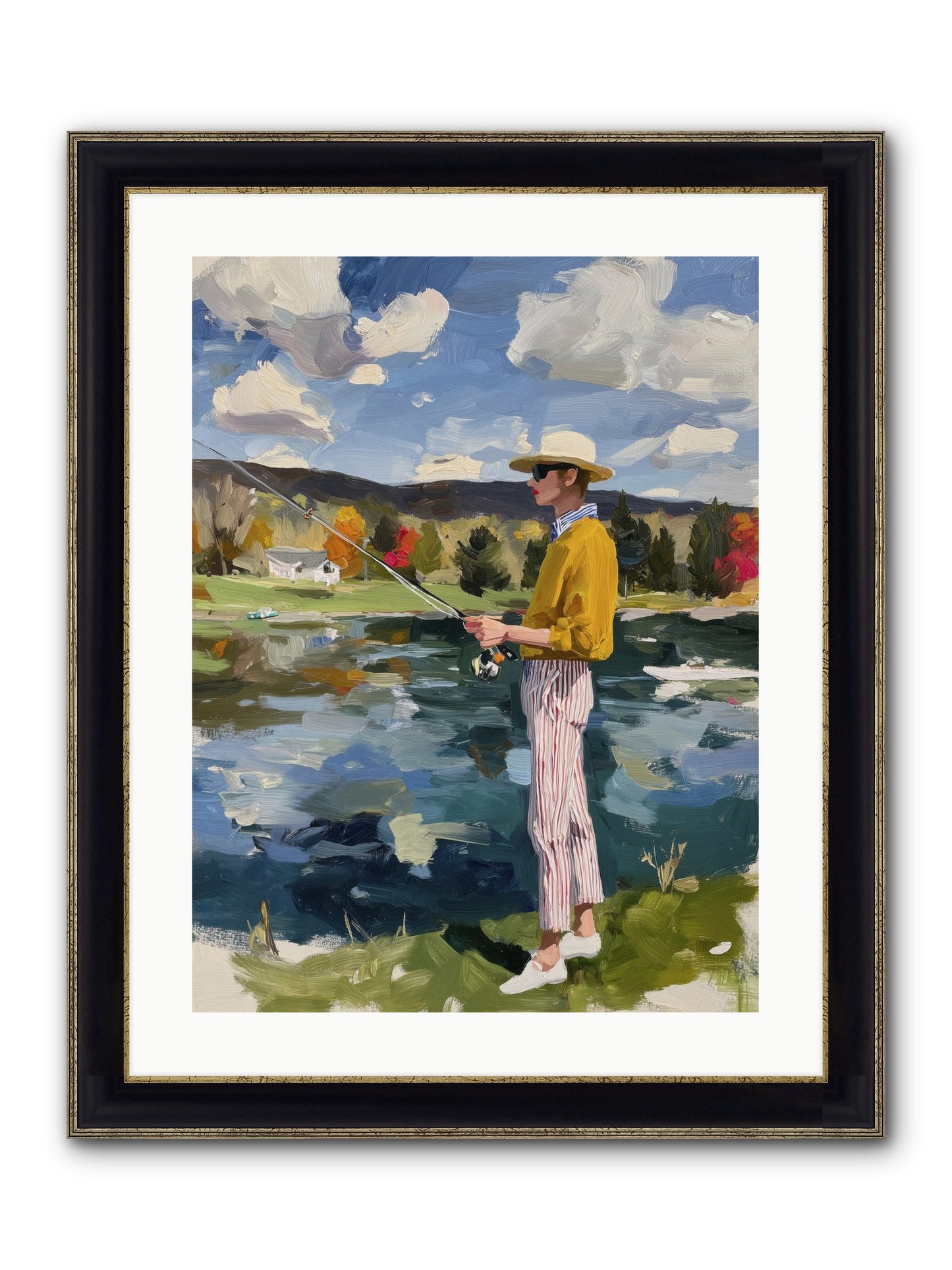 Saturday Serenity Framed Print - Black & Gold 18x24