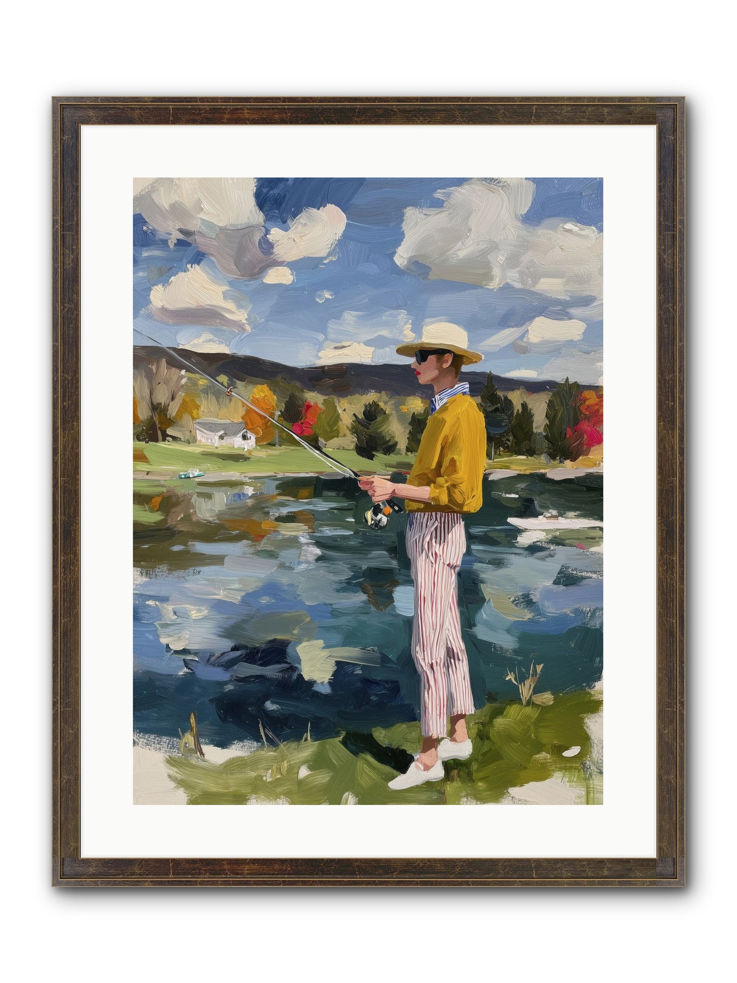 Saturday Serenity Framed Print - Slimwoods Black/Gold 18x24