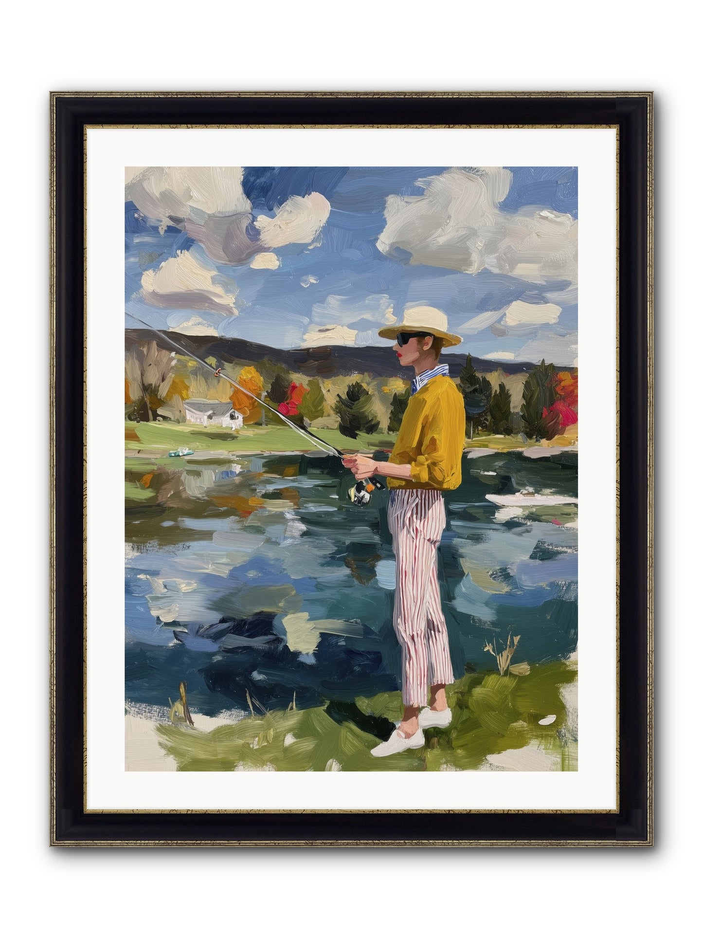 Saturday Serenity Framed Print - Black & Gold 24x32
