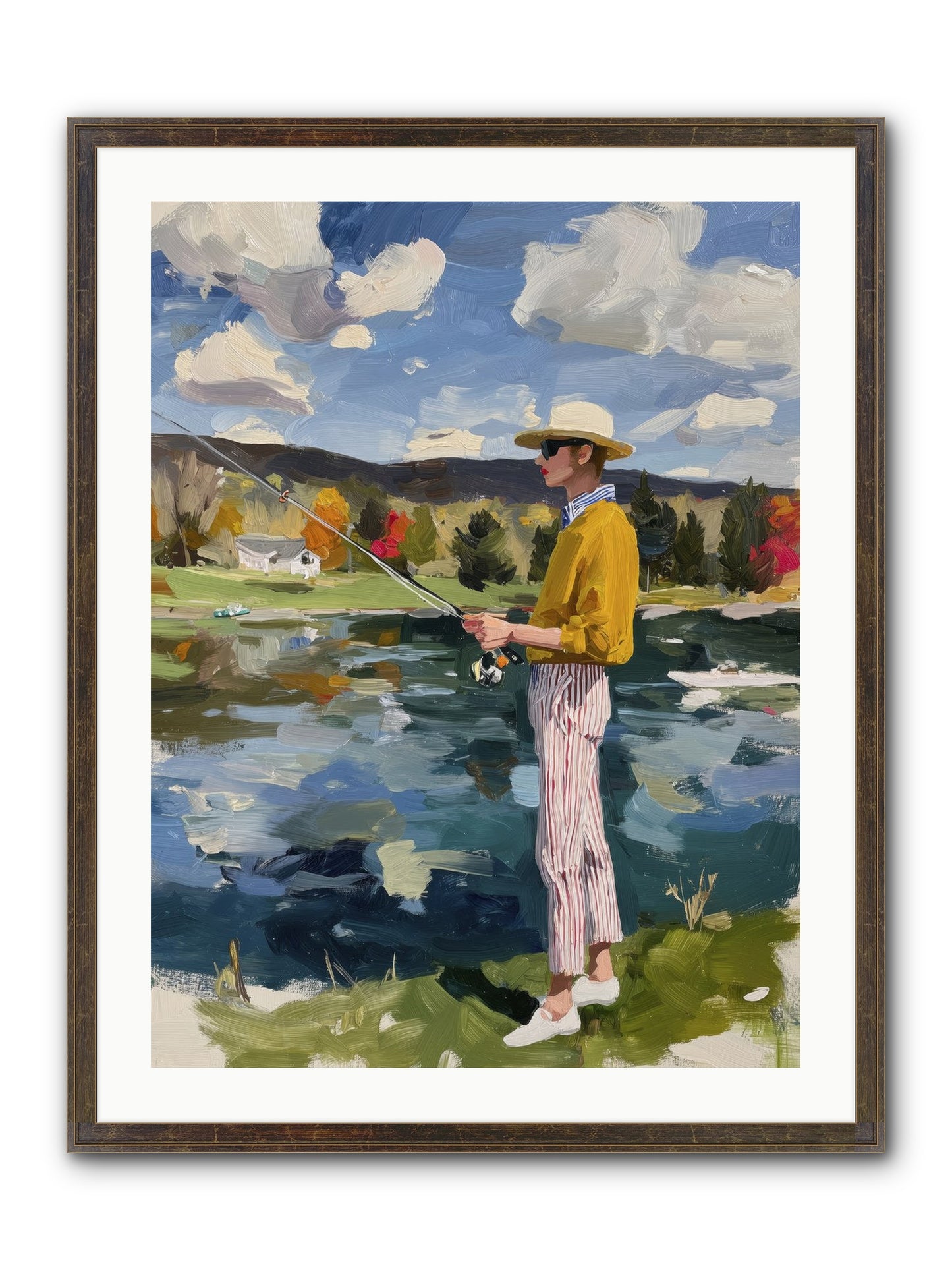 Saturday Serenity Framed Print - Slimwoods Black/Gold 24x32