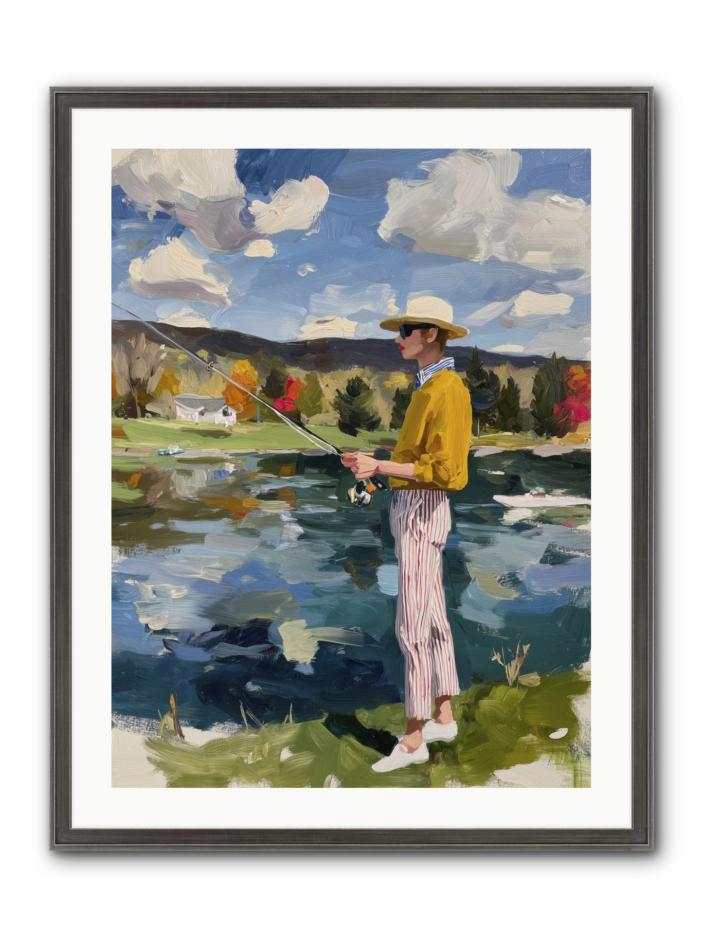 Saturday Serenity Framed Print - Slimwoods Black/Silver 24x32