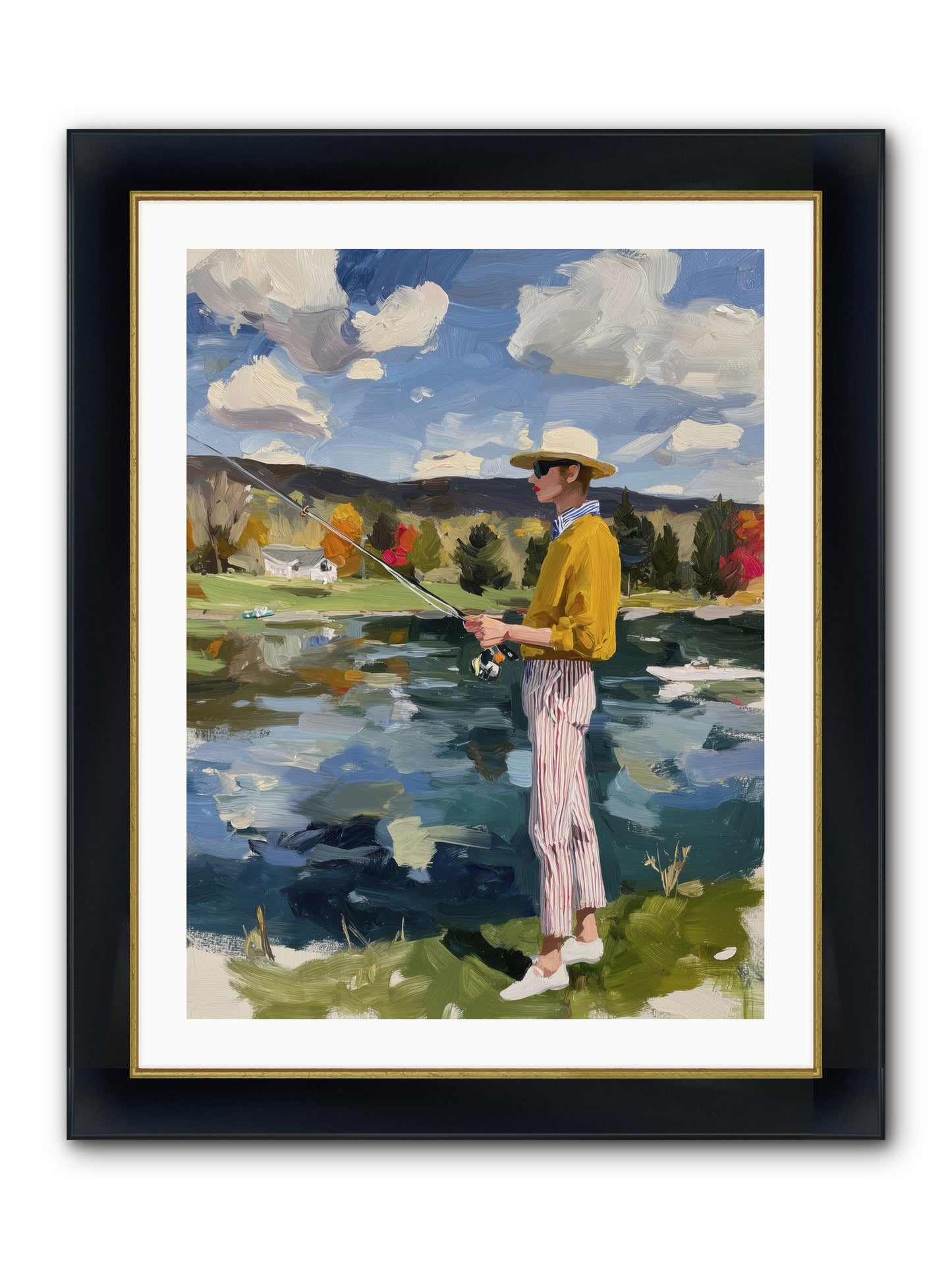 Saturday Serenity Framed Print - Wide Black w/Gold 24x32