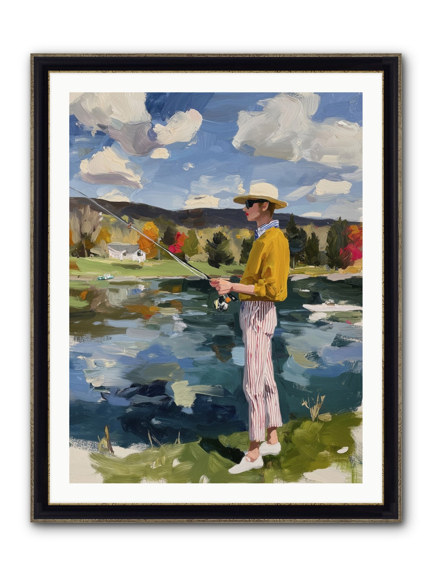 Saturday Serenity Framed Print - Black & Gold 30x40