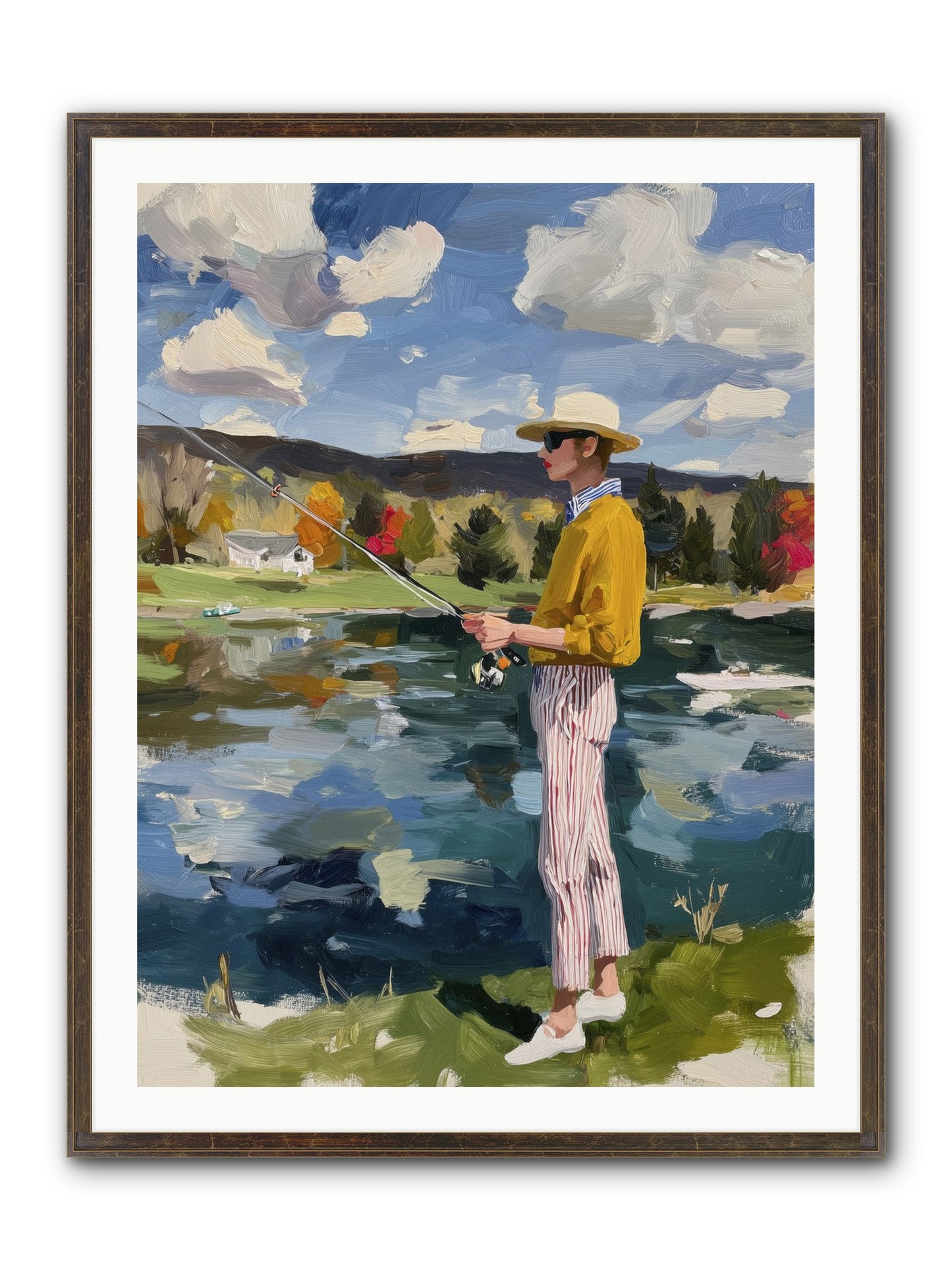 Saturday Serenity Framed Print - Slimwoods Black/Gold 30x40
