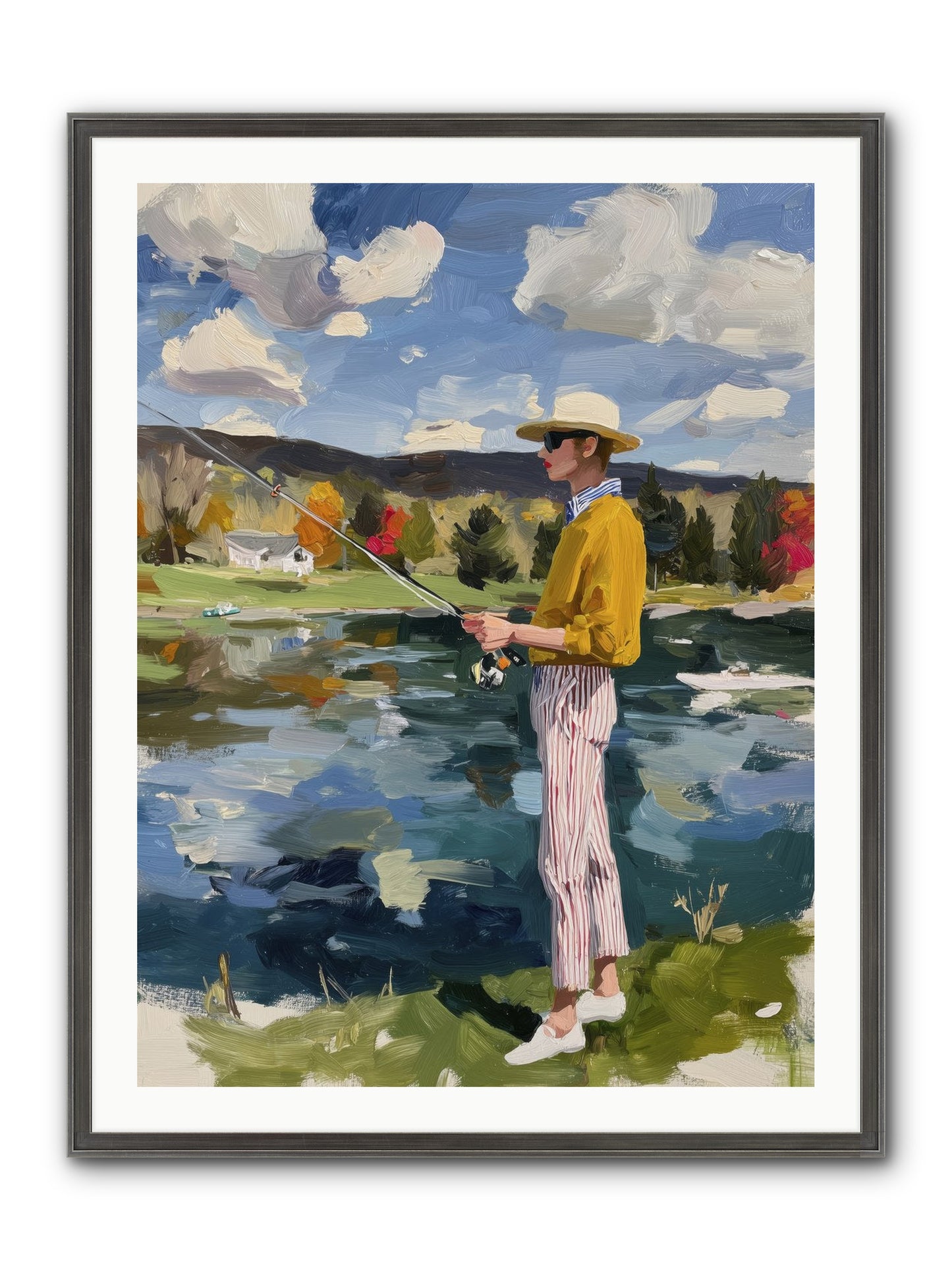 Saturday Serenity Framed Print - Slimwoods Black/Silver 30x40