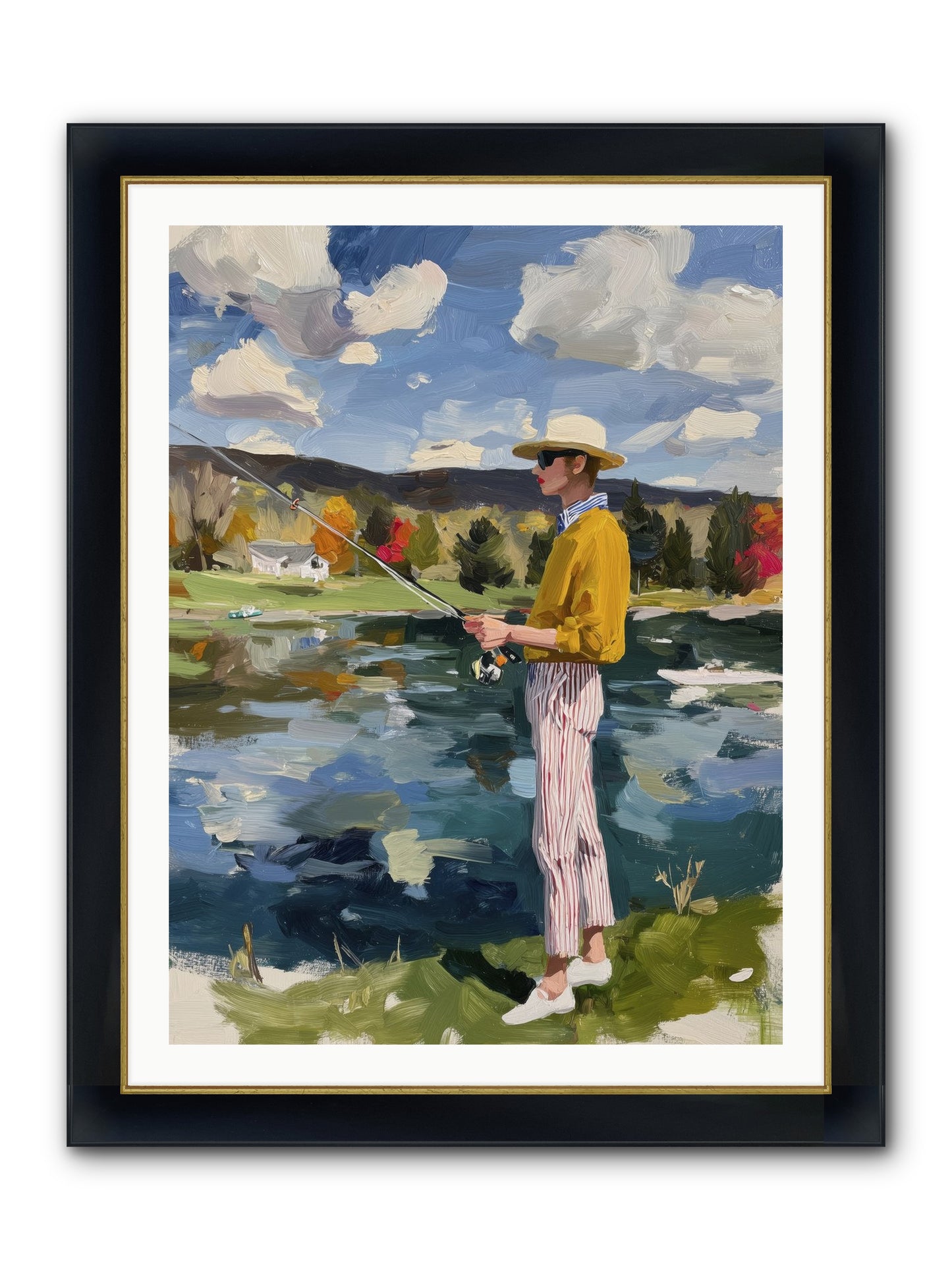 Saturday Serenity Framed Print - Wide Black w/Gold 30x40