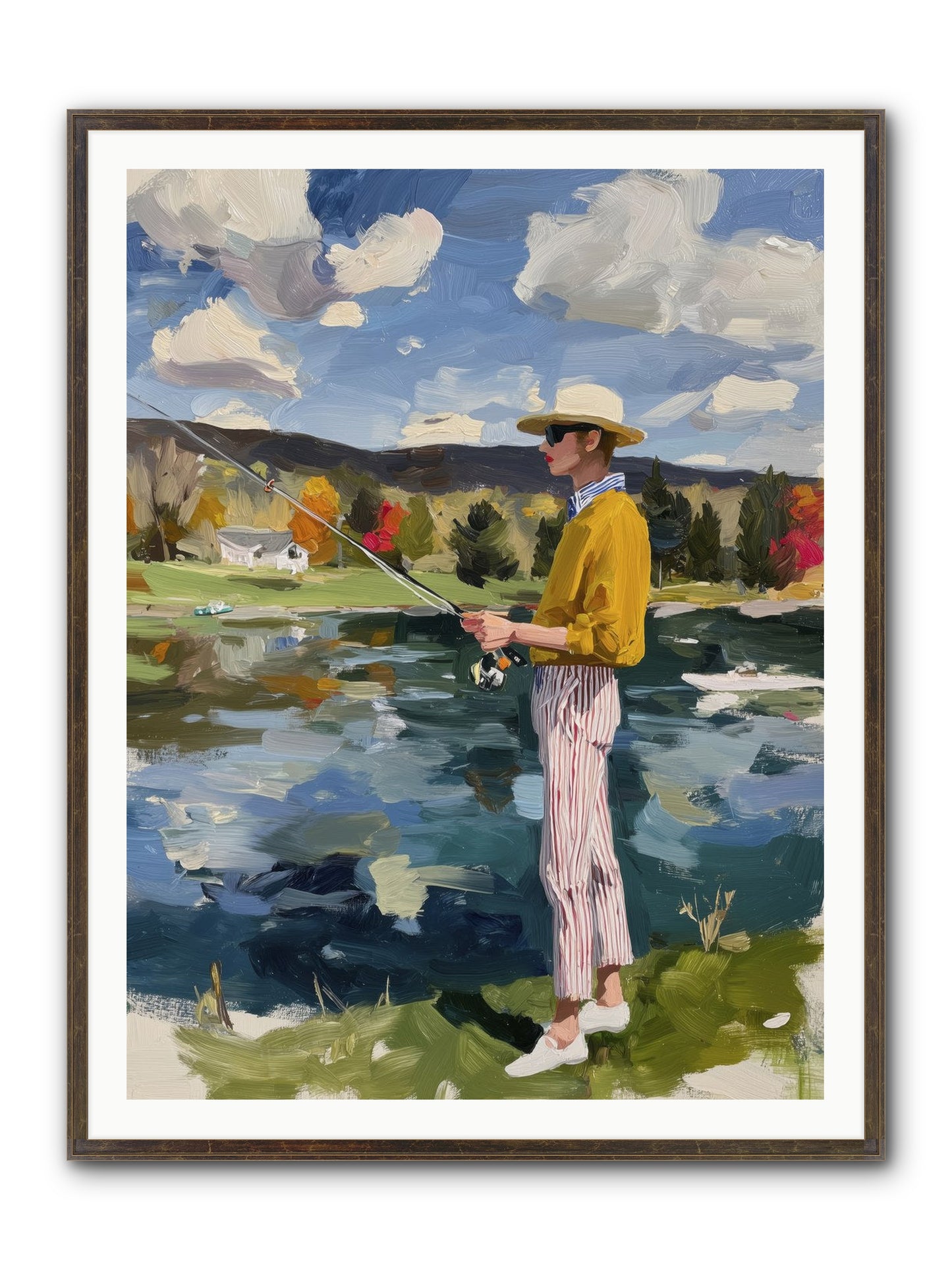 Saturday Serenity Framed Print - Slimwoods Black/Gold 36x48