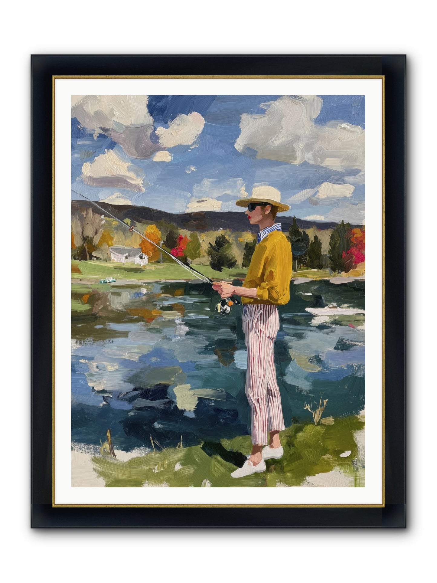 Saturday Serenity Framed Print - Wide Black w/Gold 36x48