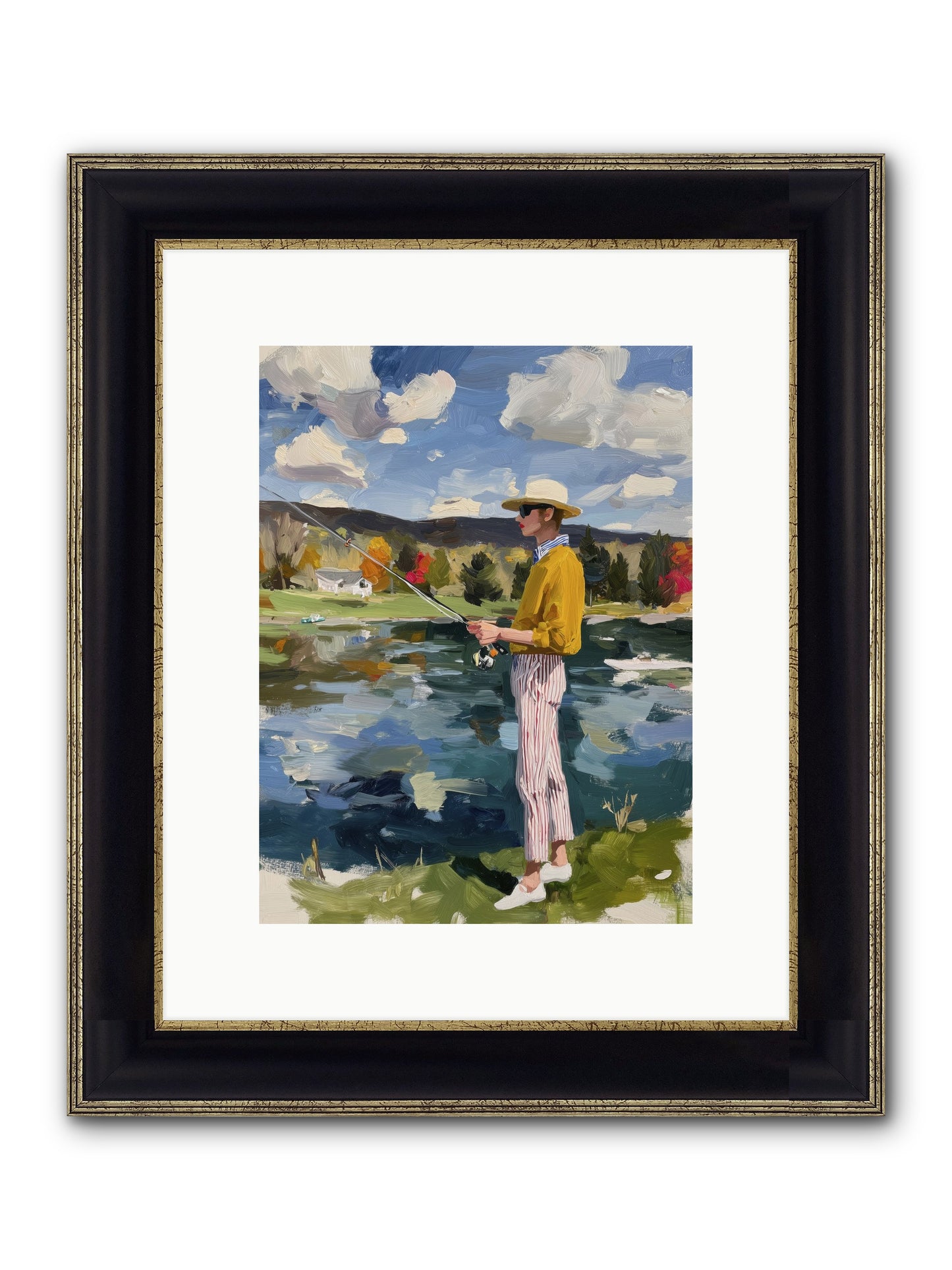 Saturday Serenity Framed Print - Black & Gold 9x12